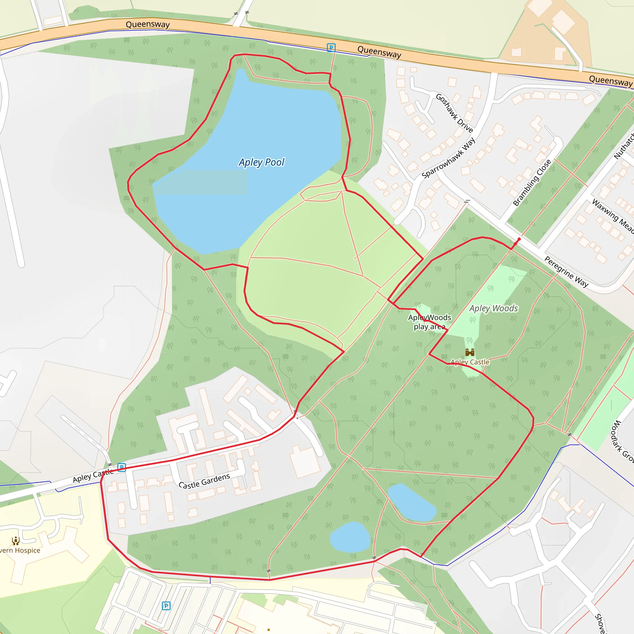 Apley Woods and Pool Loop mobile static map