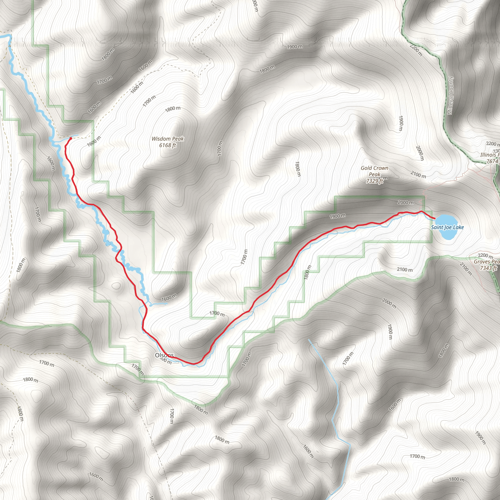 Saint Joe Lake Trail mobile static map