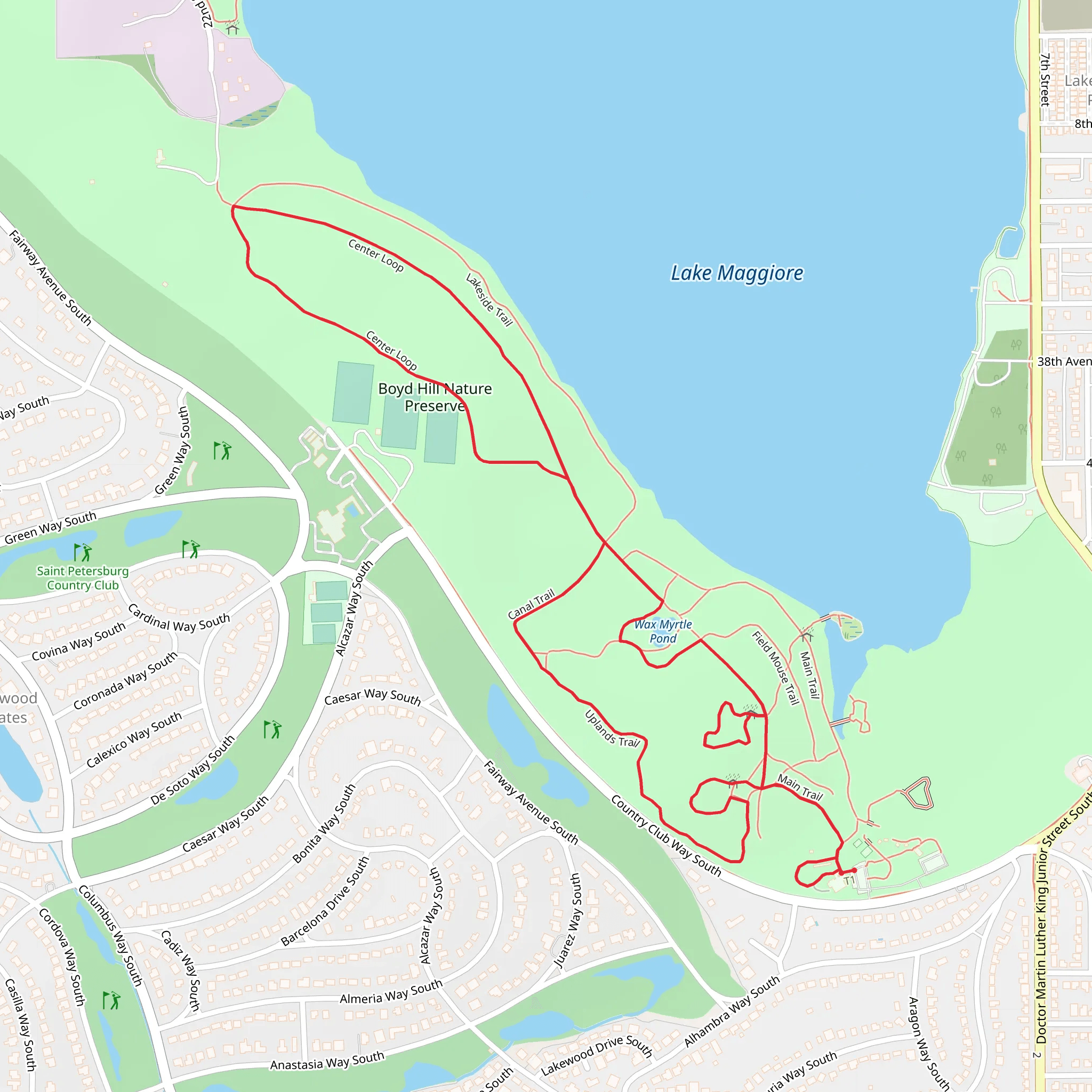 Boyd Hill Nature Preserve Loop mobile static map