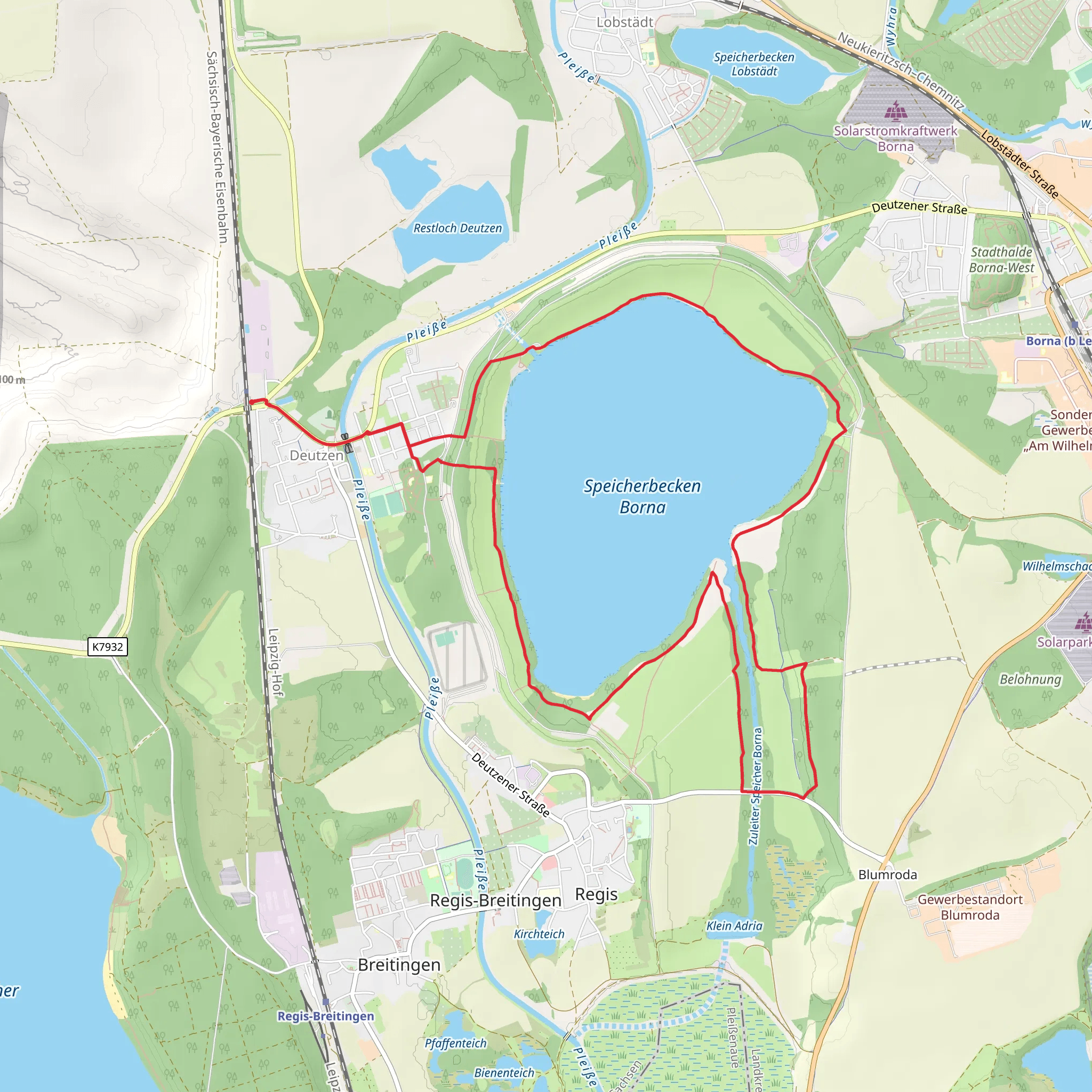 Speicherbecken Borna Loop mobile static map