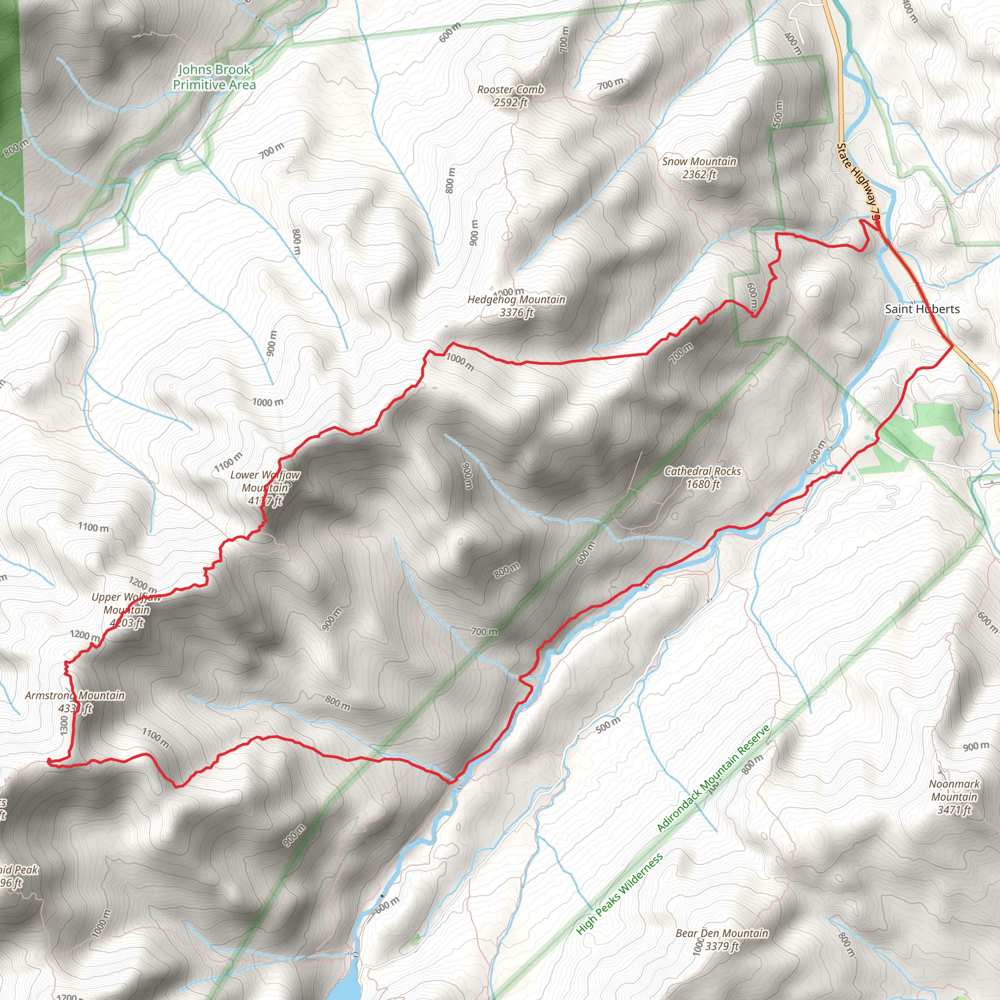 Hedgehog Mountain, Armstrong Mountain and Hedgehog Loop via East River Trail mobile static map