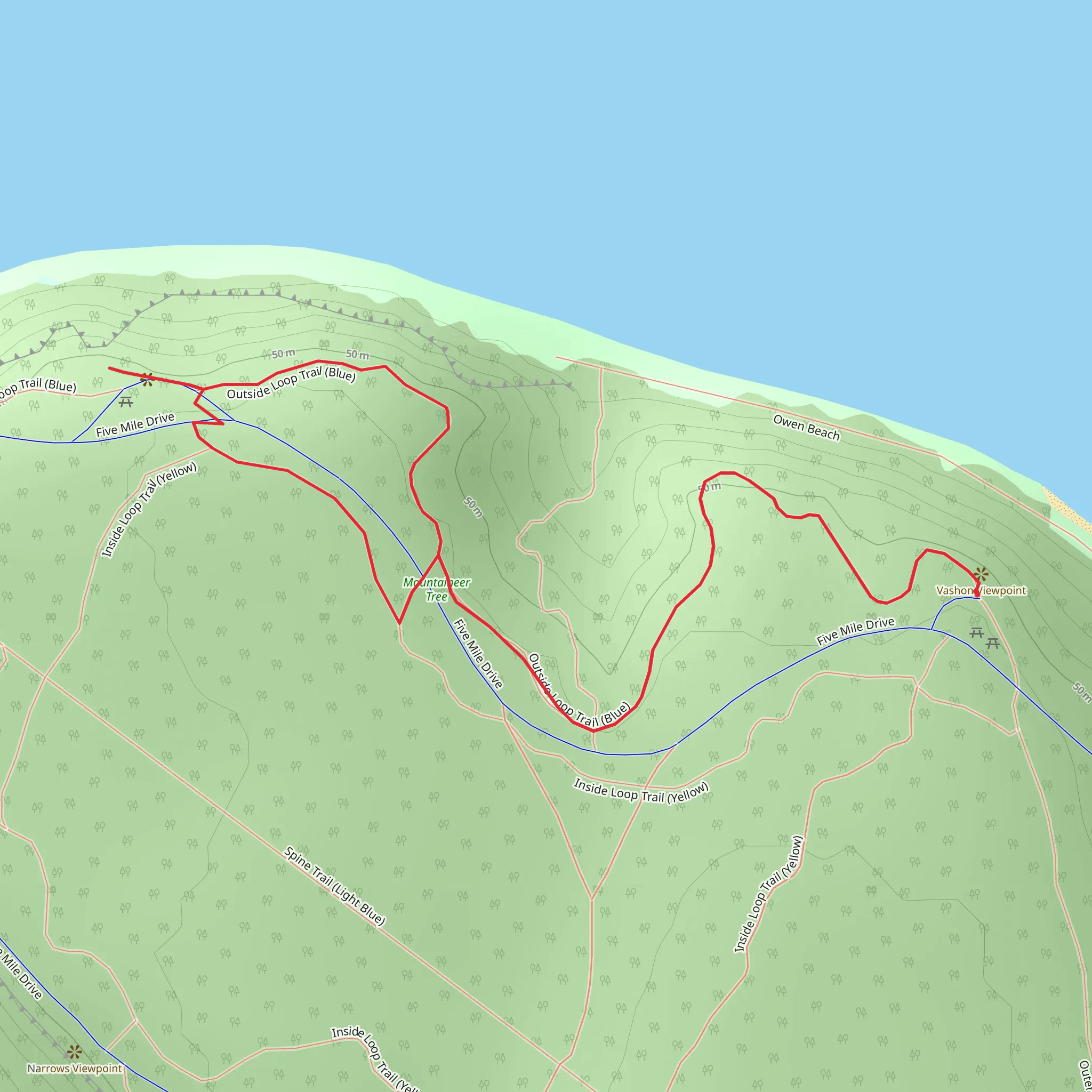 Inside Loop Trail and Outside loop Trail - Blue mobile static map