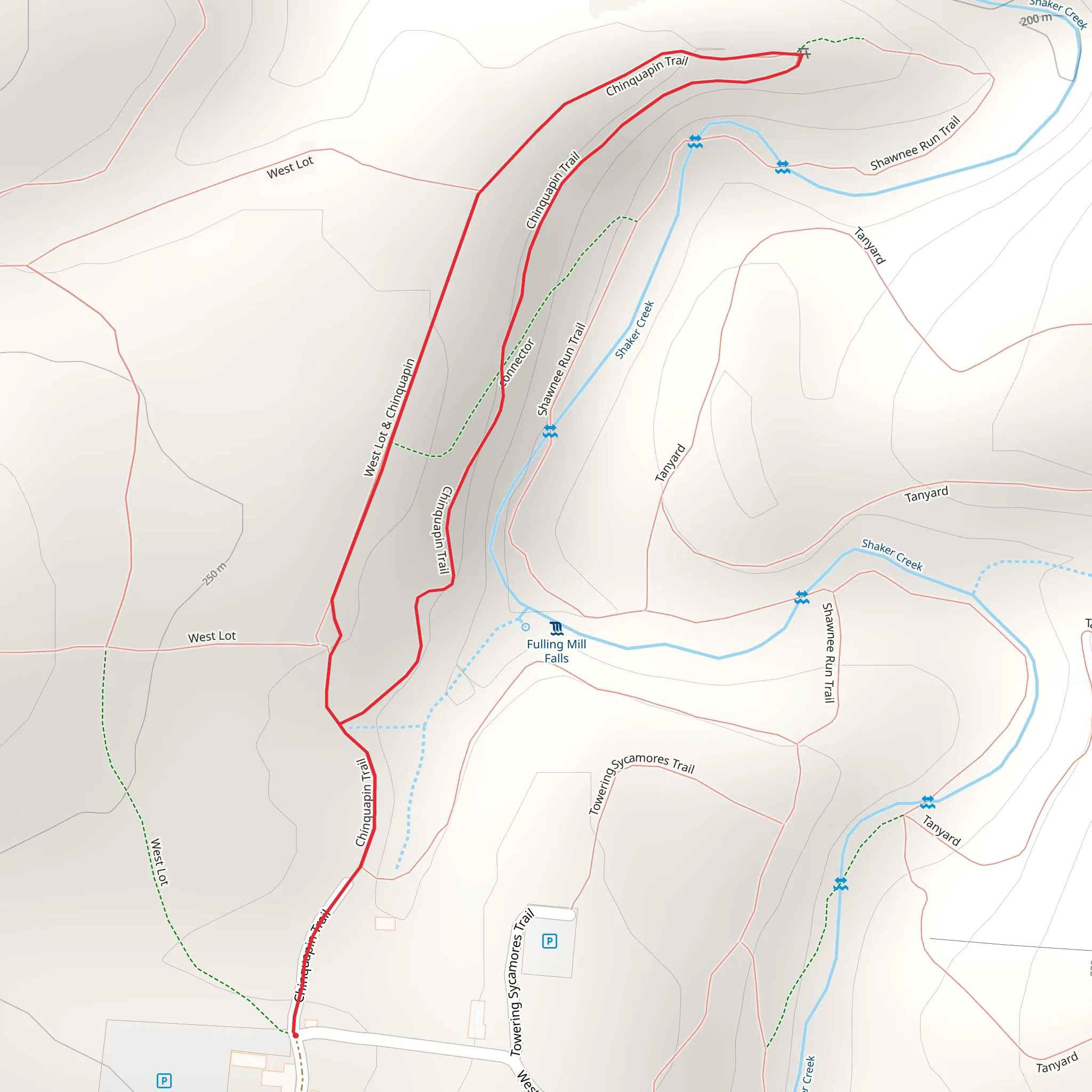 Chinquapin Loop Trail mobile static map