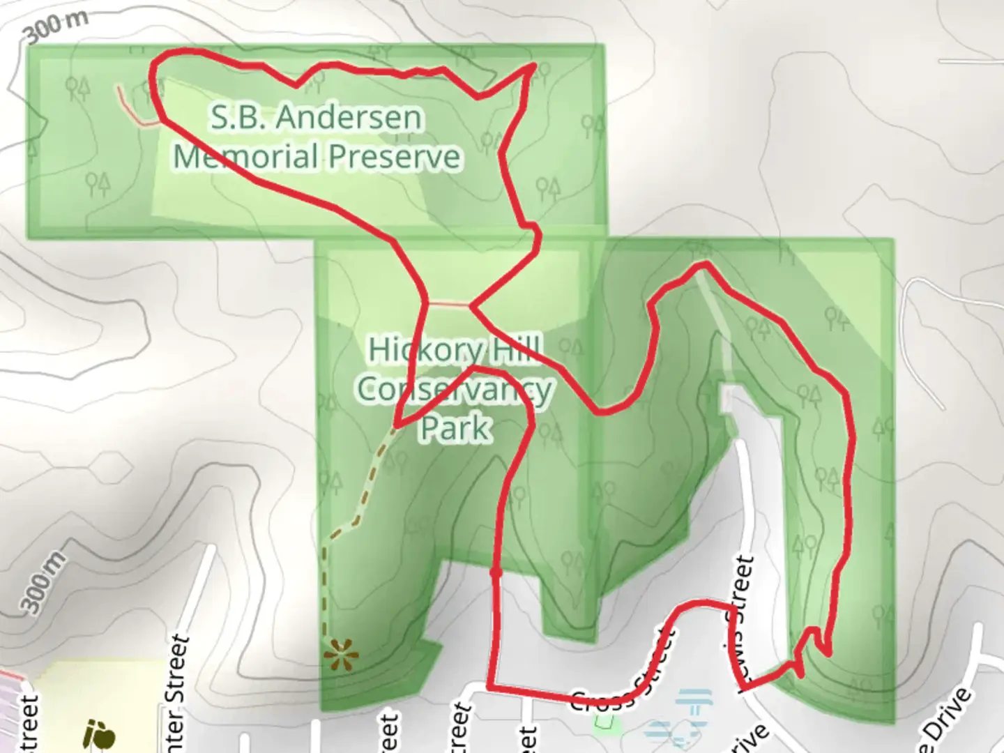An image depicting the trail Ice Age Loop Trail from American Legion Park and its surrounding area.