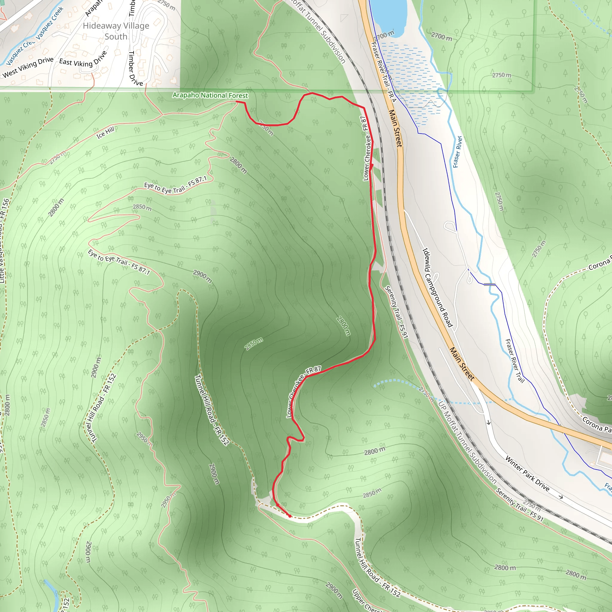 Lower Cherokee Trail mobile static map