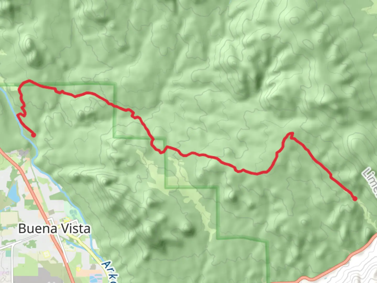 An image depicting the trail Lenhardy Cutoff Point to Point and its surrounding area.