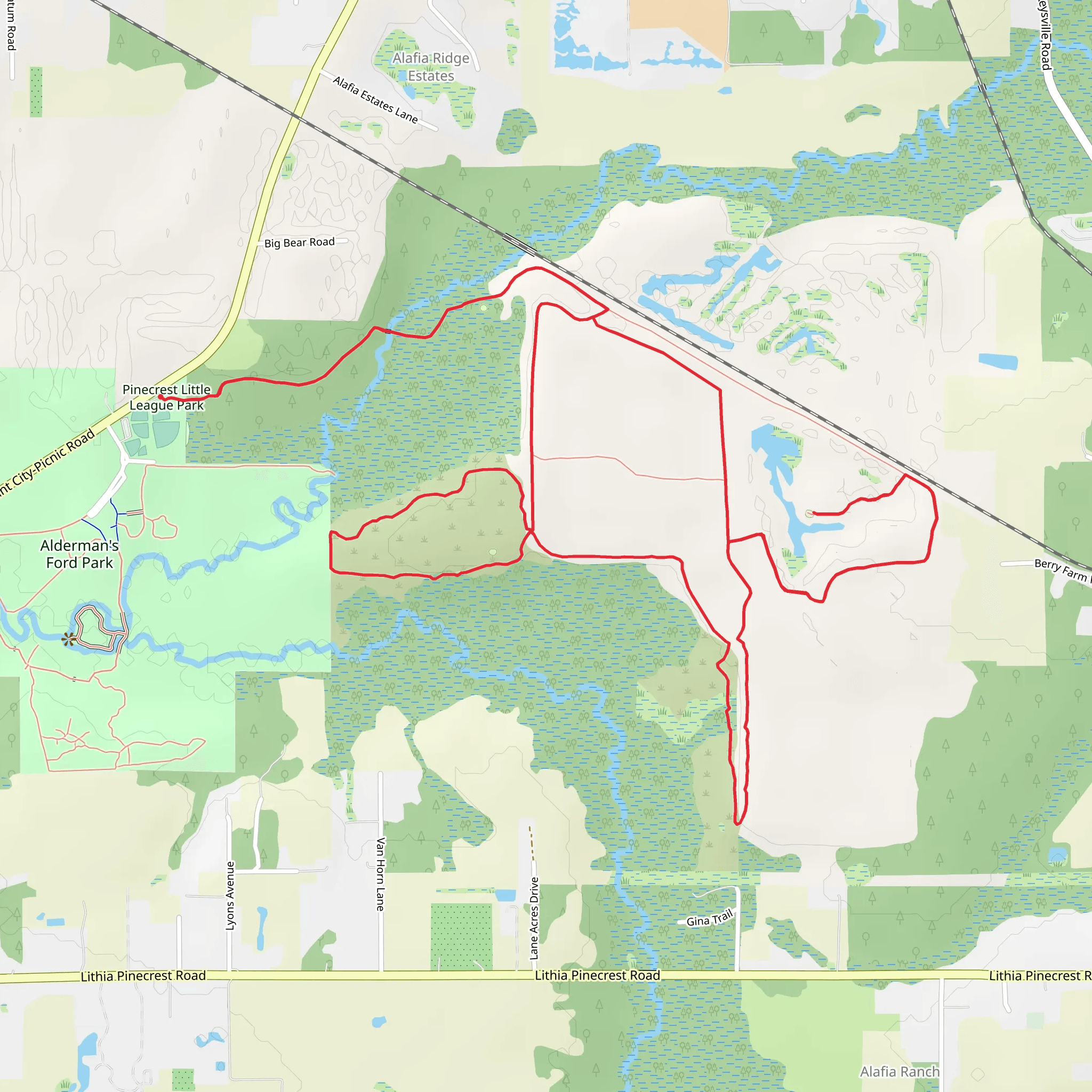 Alafia River Corridor Trail mobile static map