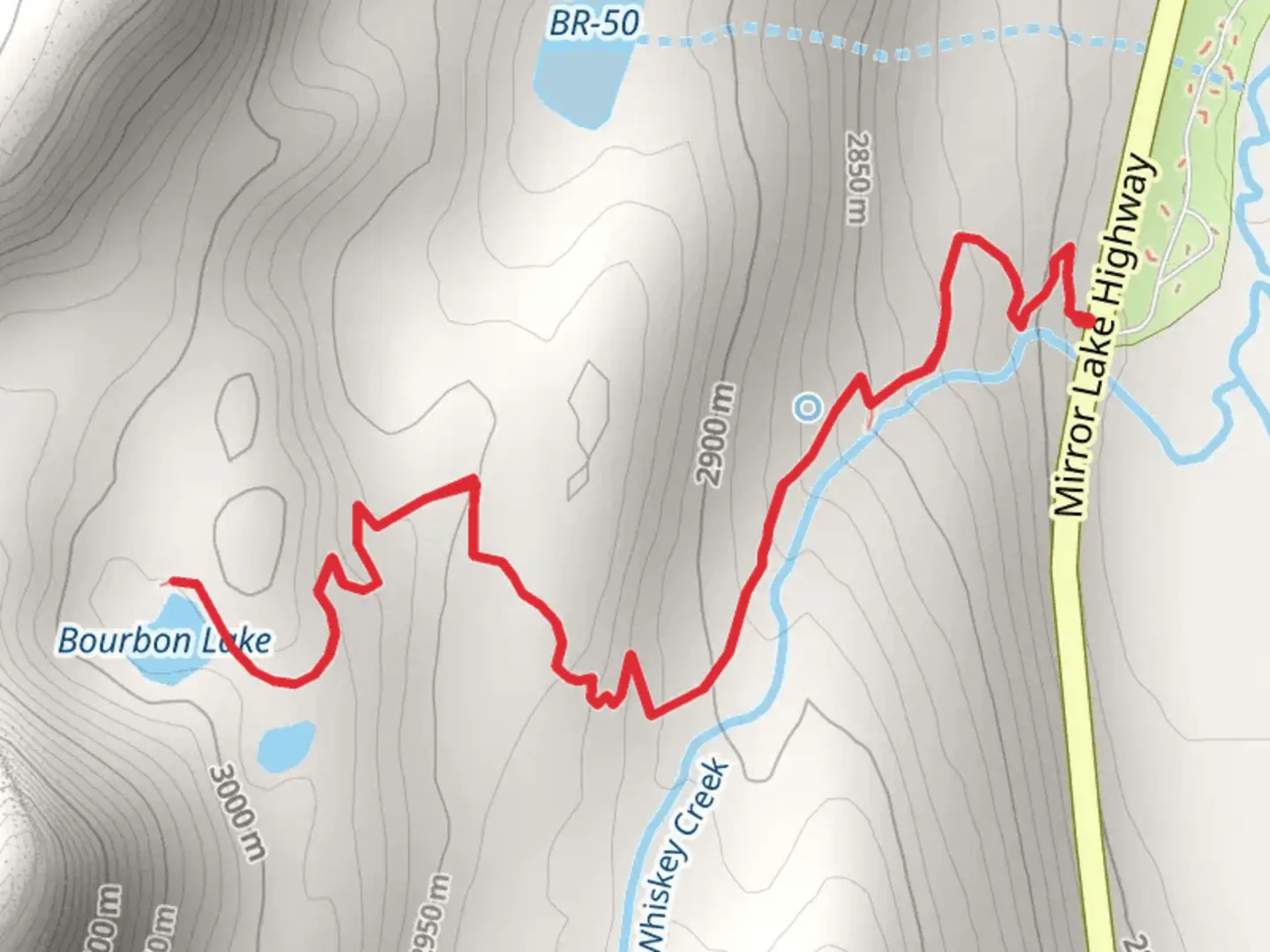 An image depicting the trail Whiskey Creek Trail and its surrounding area.