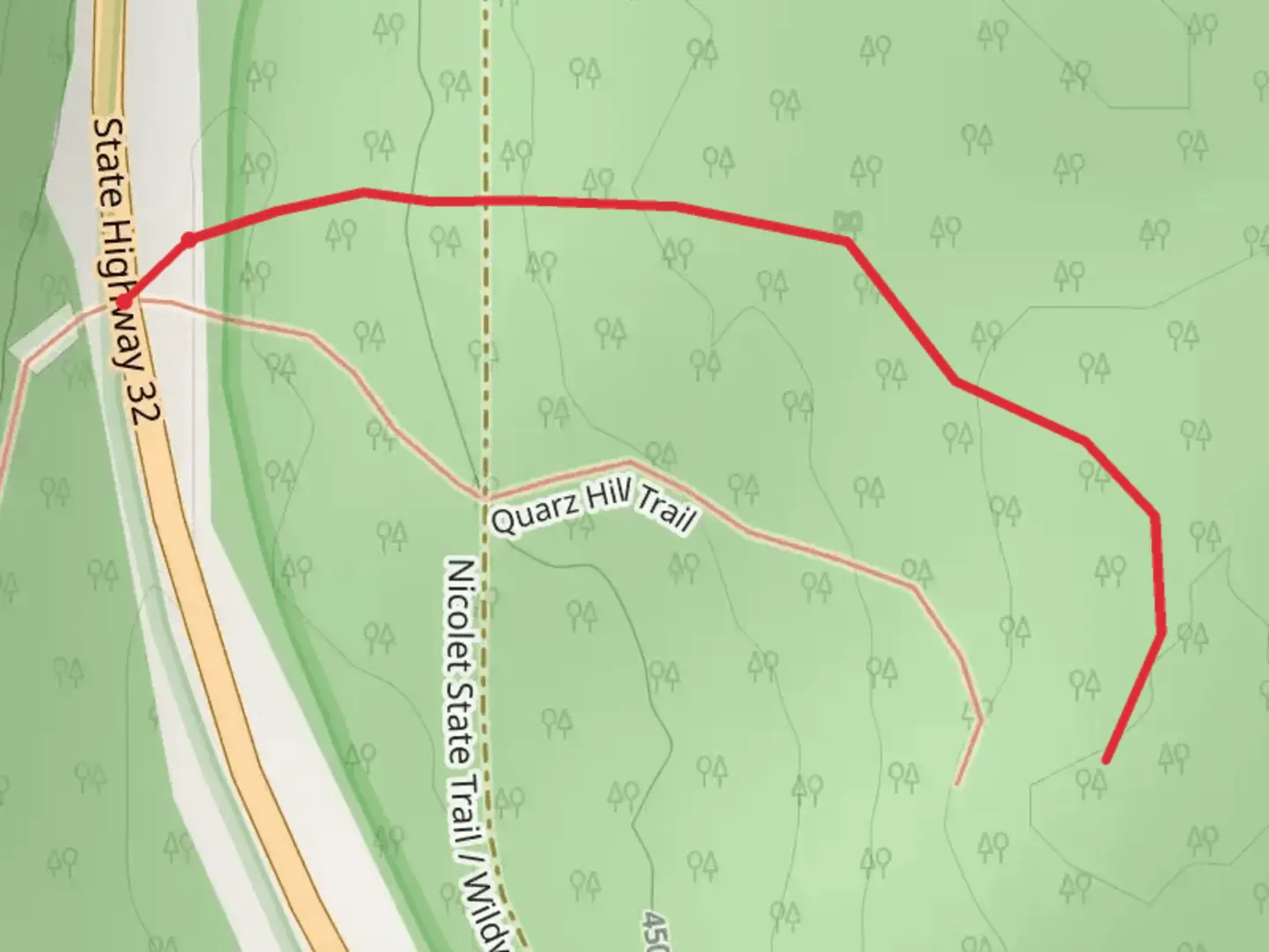 An image depicting the trail Quartz Hill Trail and its surrounding area.