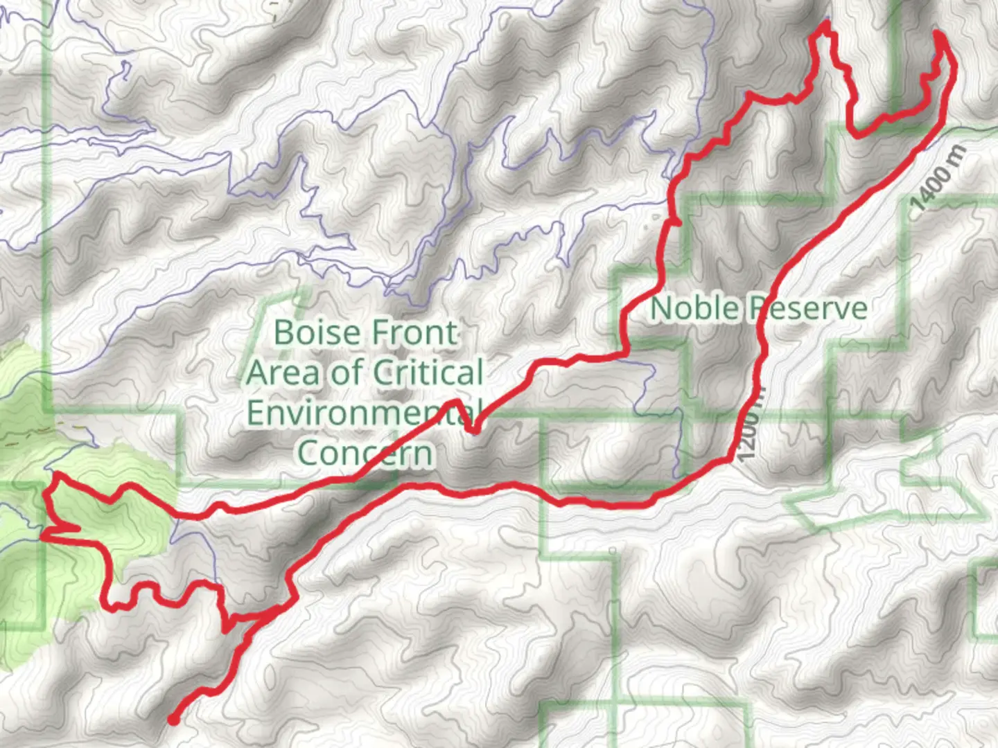 An image depicting the trail Cottonwood Creek, Watchman and Three Bears Loop and its surrounding area.