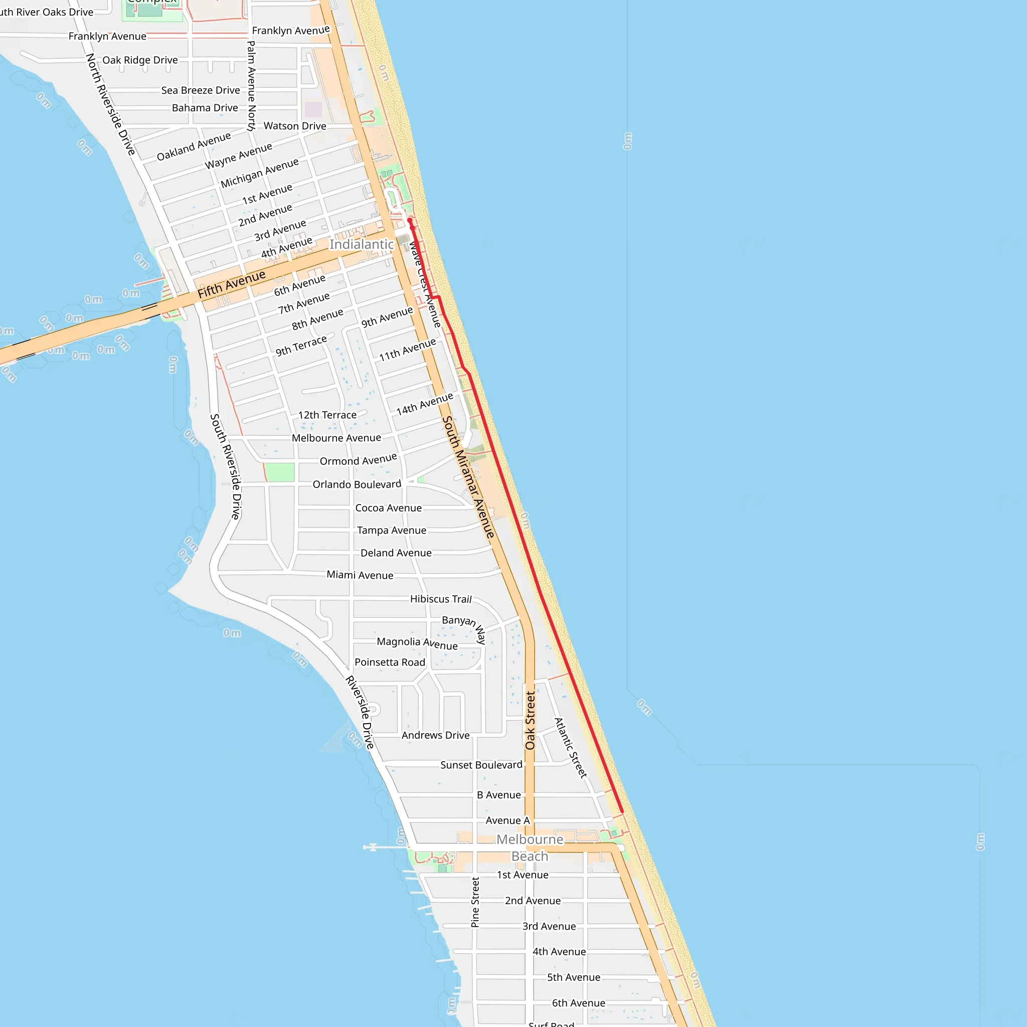 Melbourne Beach mobile static map