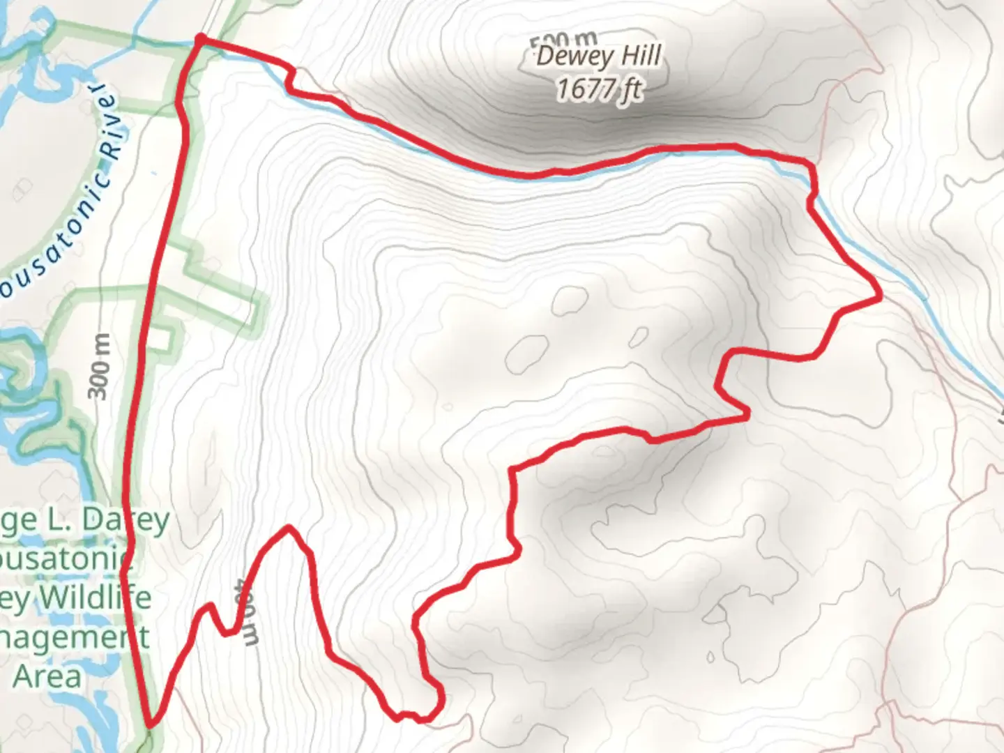 An image depicting the trail Roaring Brook and Dewey Hill Loop and its surrounding area.