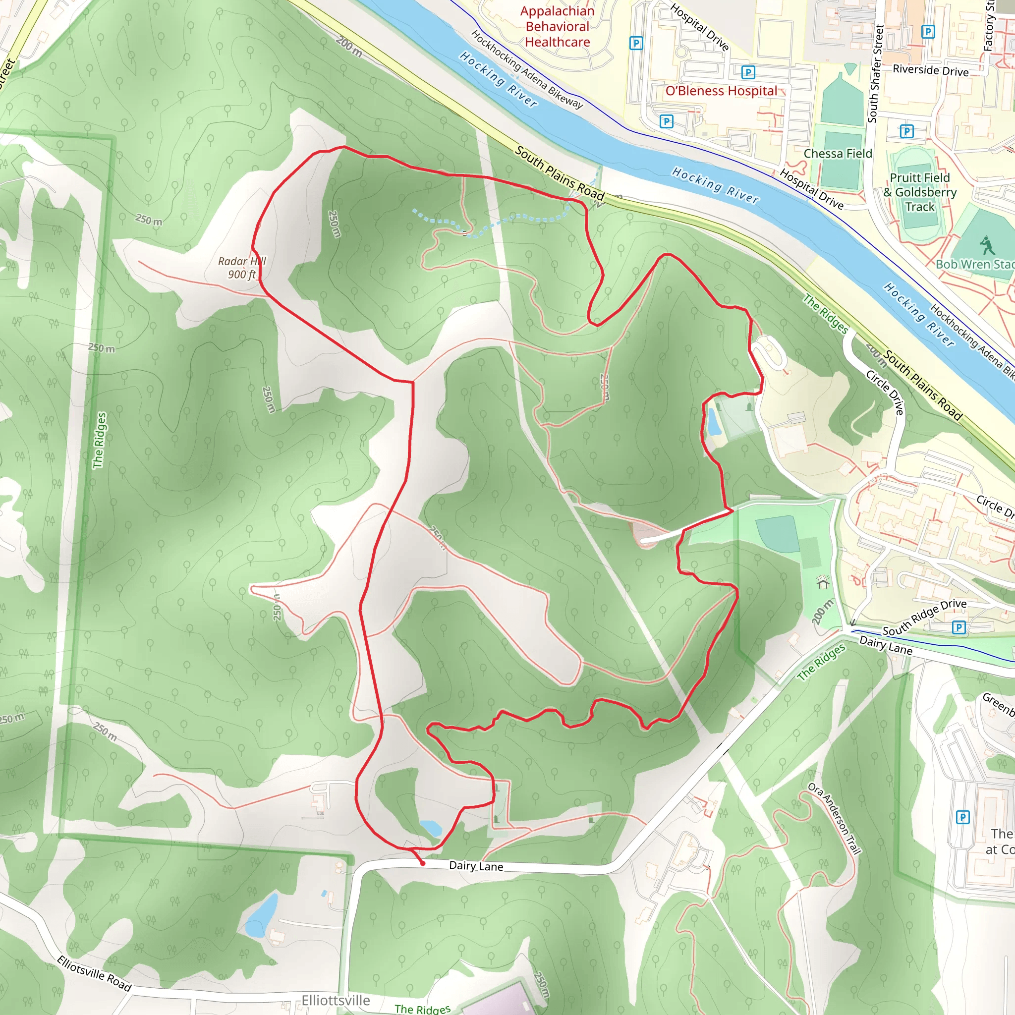 Radar Hill Loop - Dairy Lane Park mobile static map