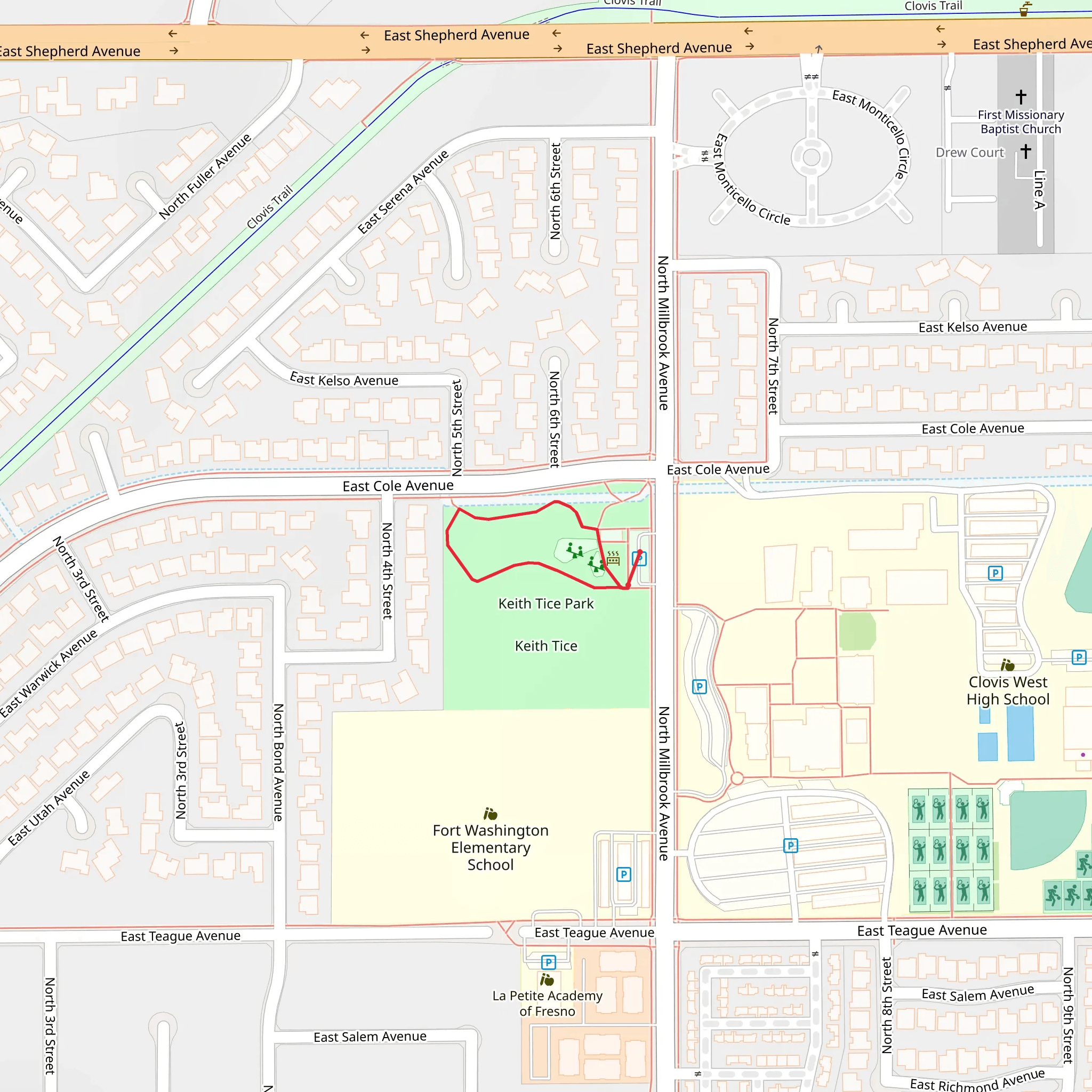 Keith Tice Park Loop mobile static map
