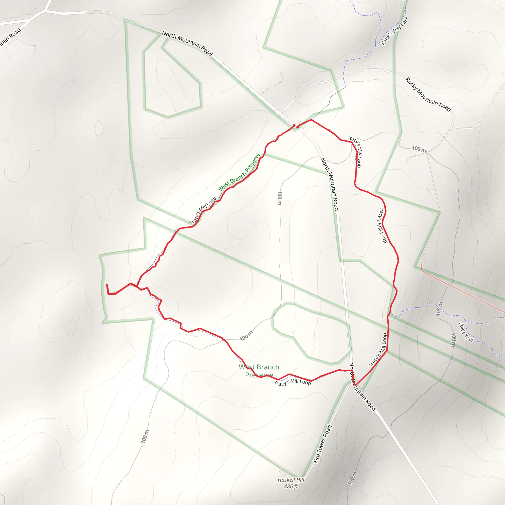 Haskell Hill Loop Trail mobile static map