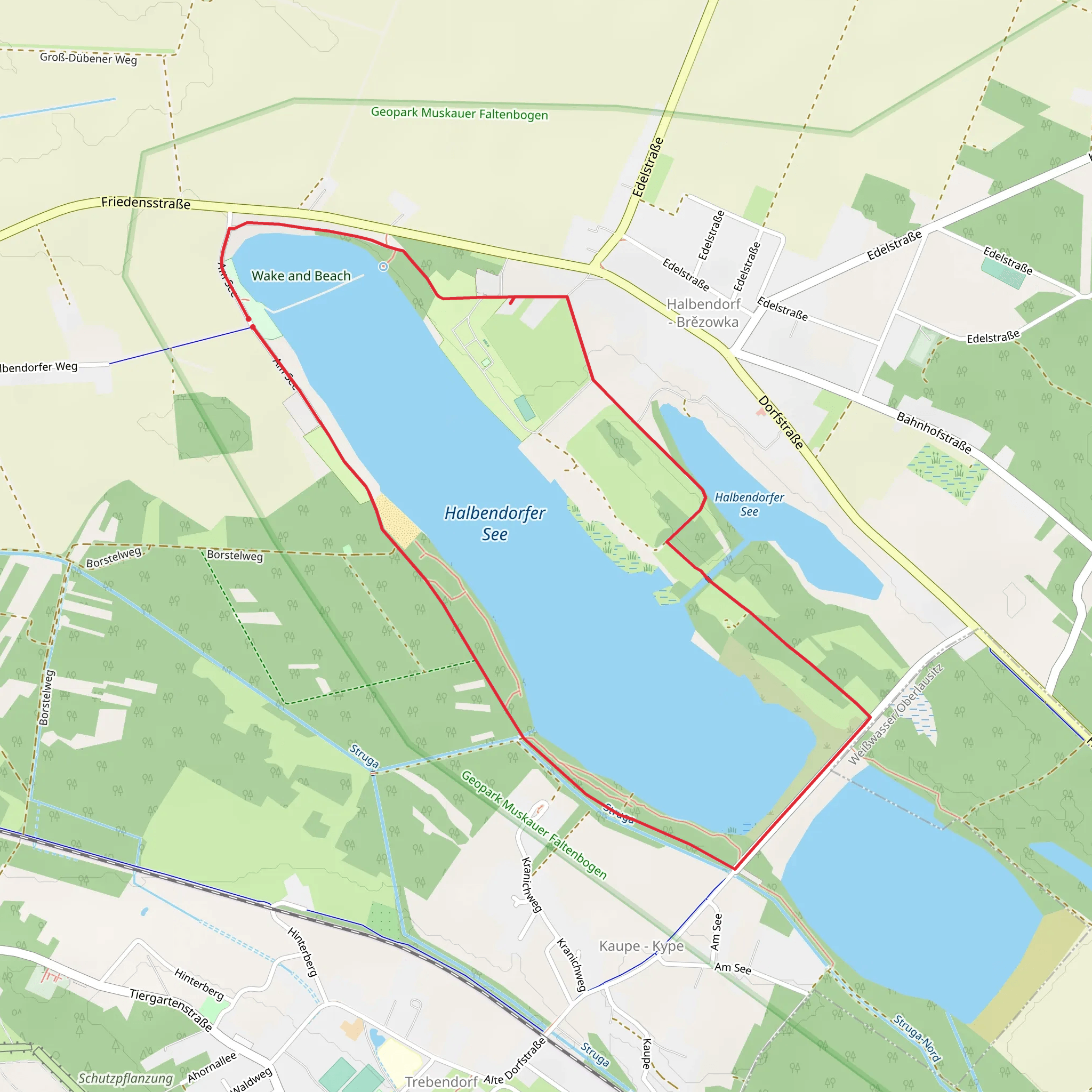 Halbendorfer See via Rund um Weißwasser mobile static map