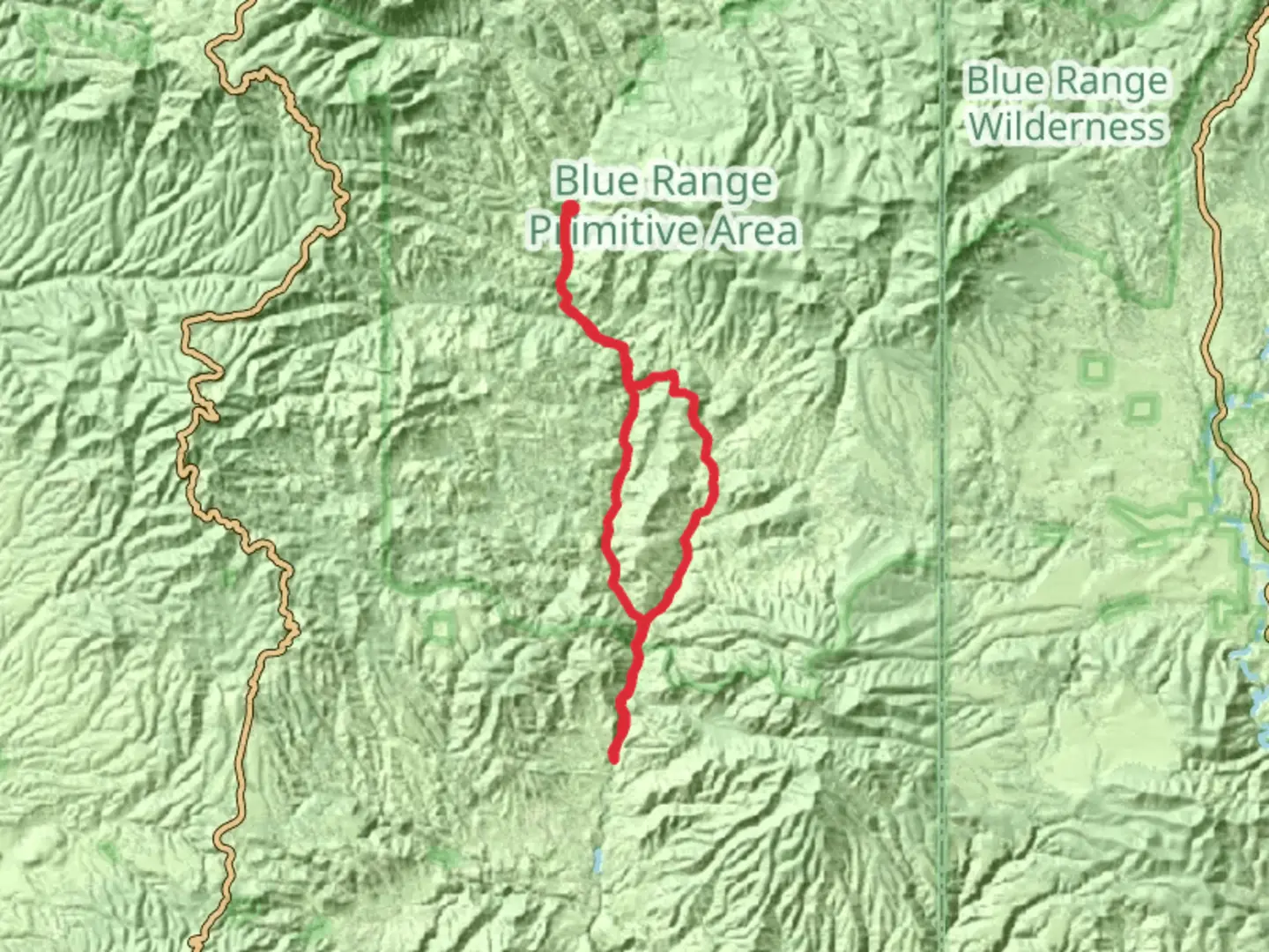 An image depicting the trail Blue River Trail and Little Dutch Blue Trail and its surrounding area.