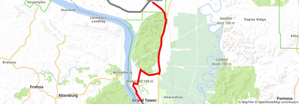 American Discovery Trail South Route stage 132 Map