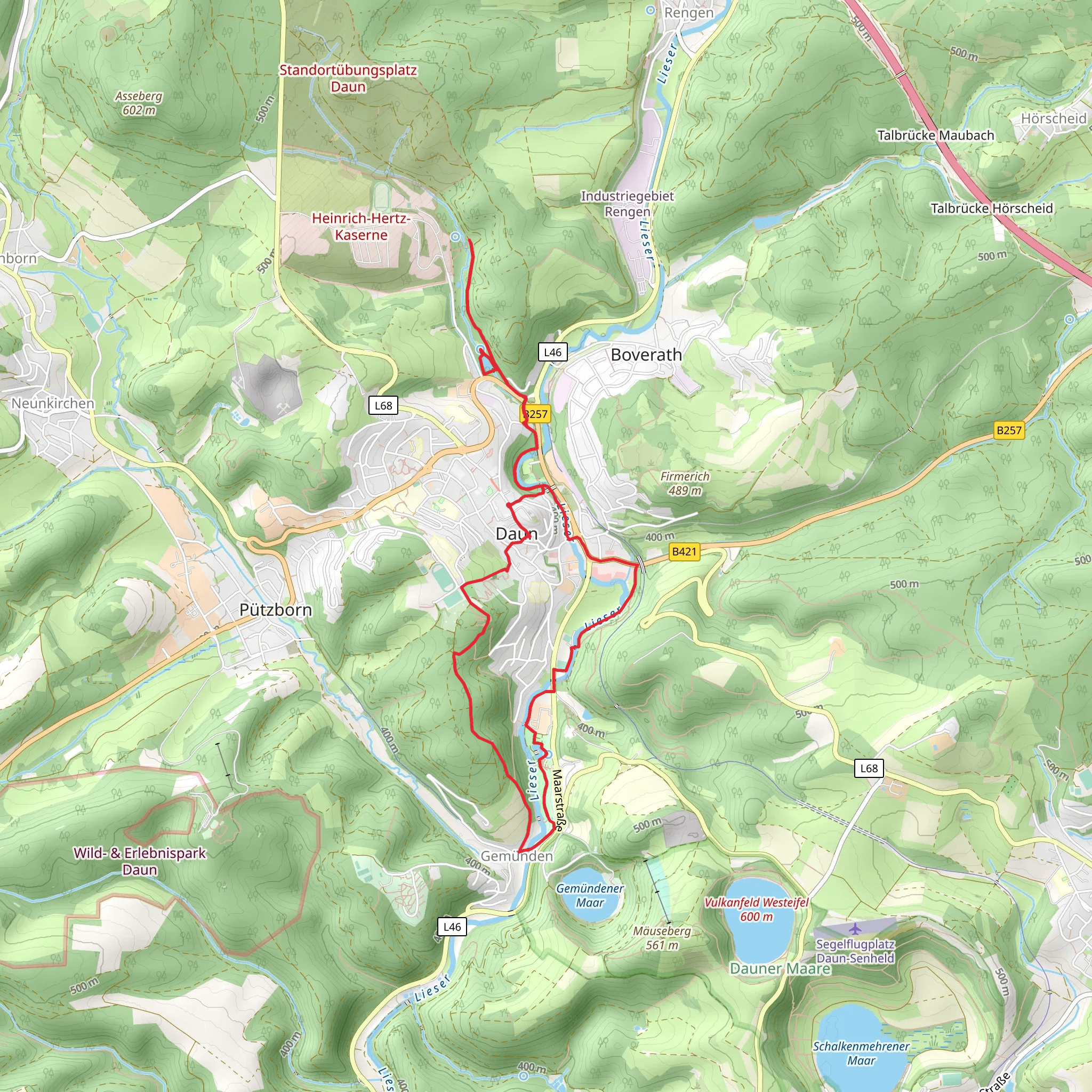 Lieser via Wasserfallweg mobile static map