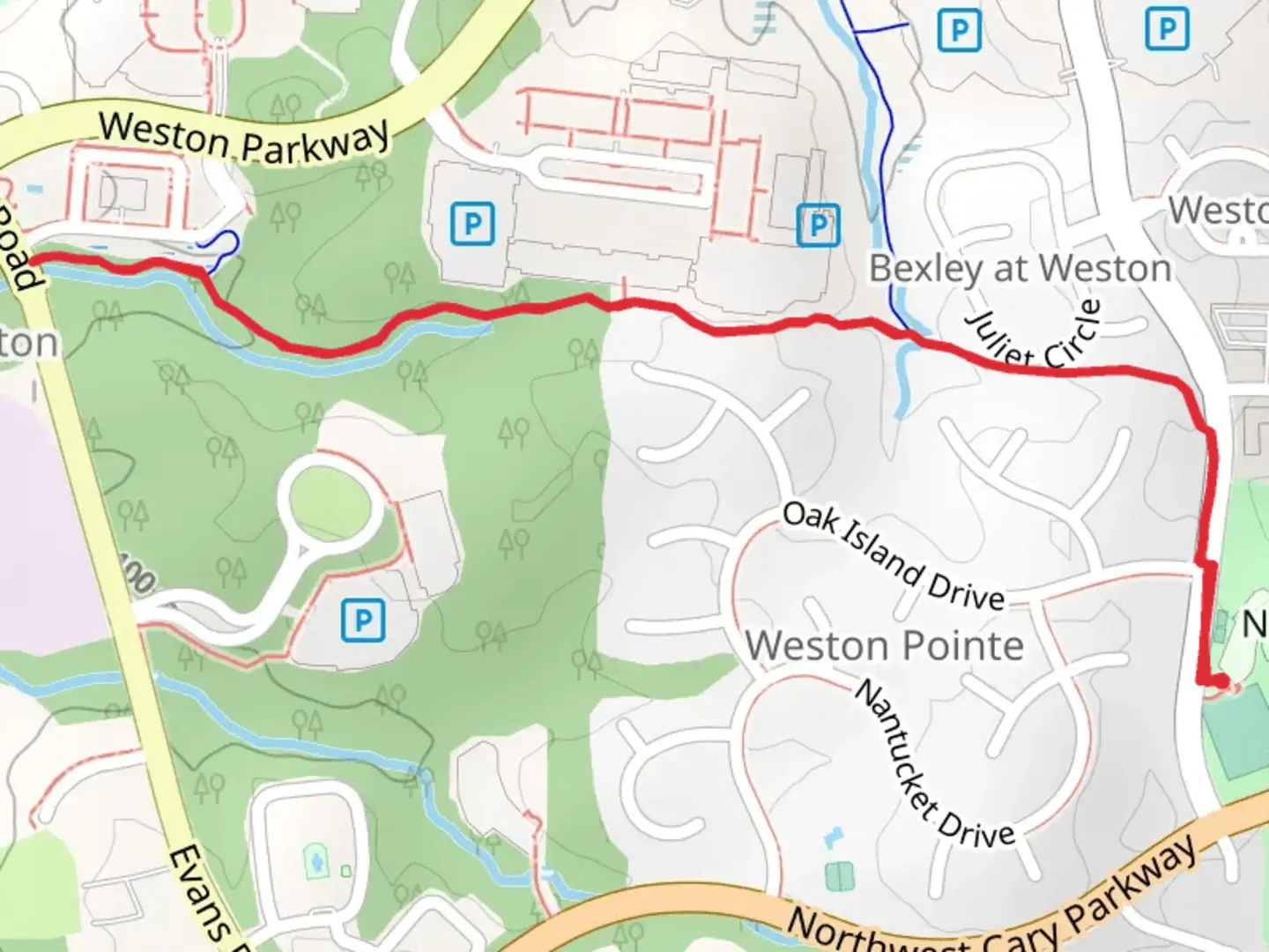 An image depicting the trail Weston Pud Trail and its surrounding area.