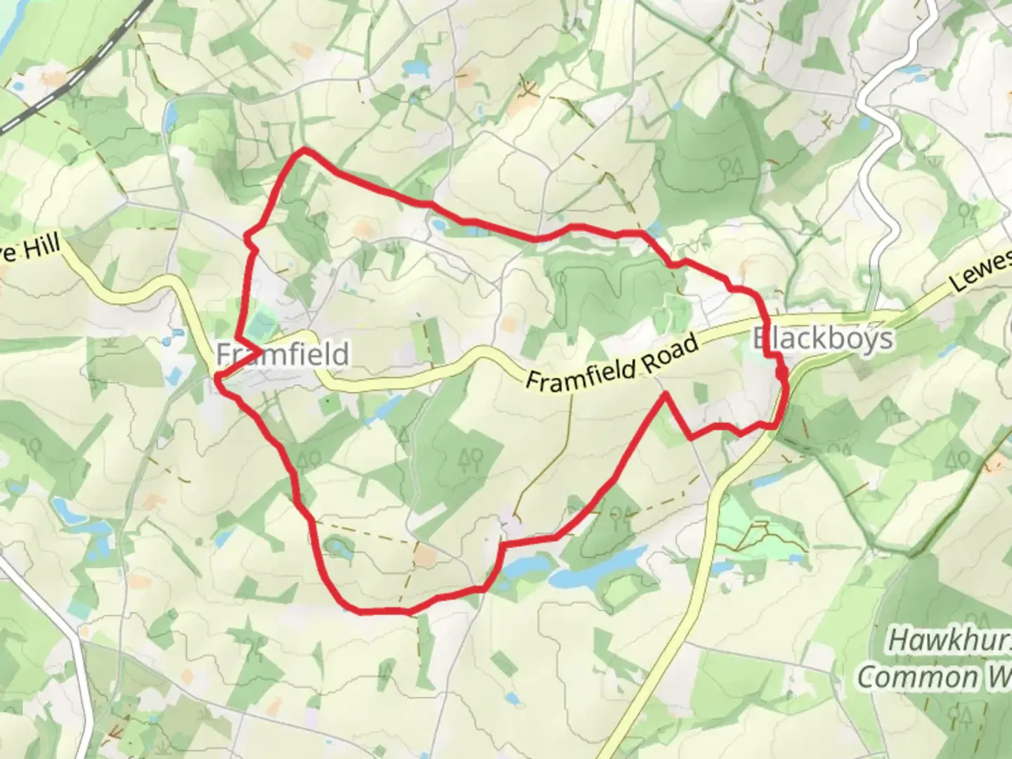 An image depicting the trail Blackboys to Freamfield Loop and its surrounding area.