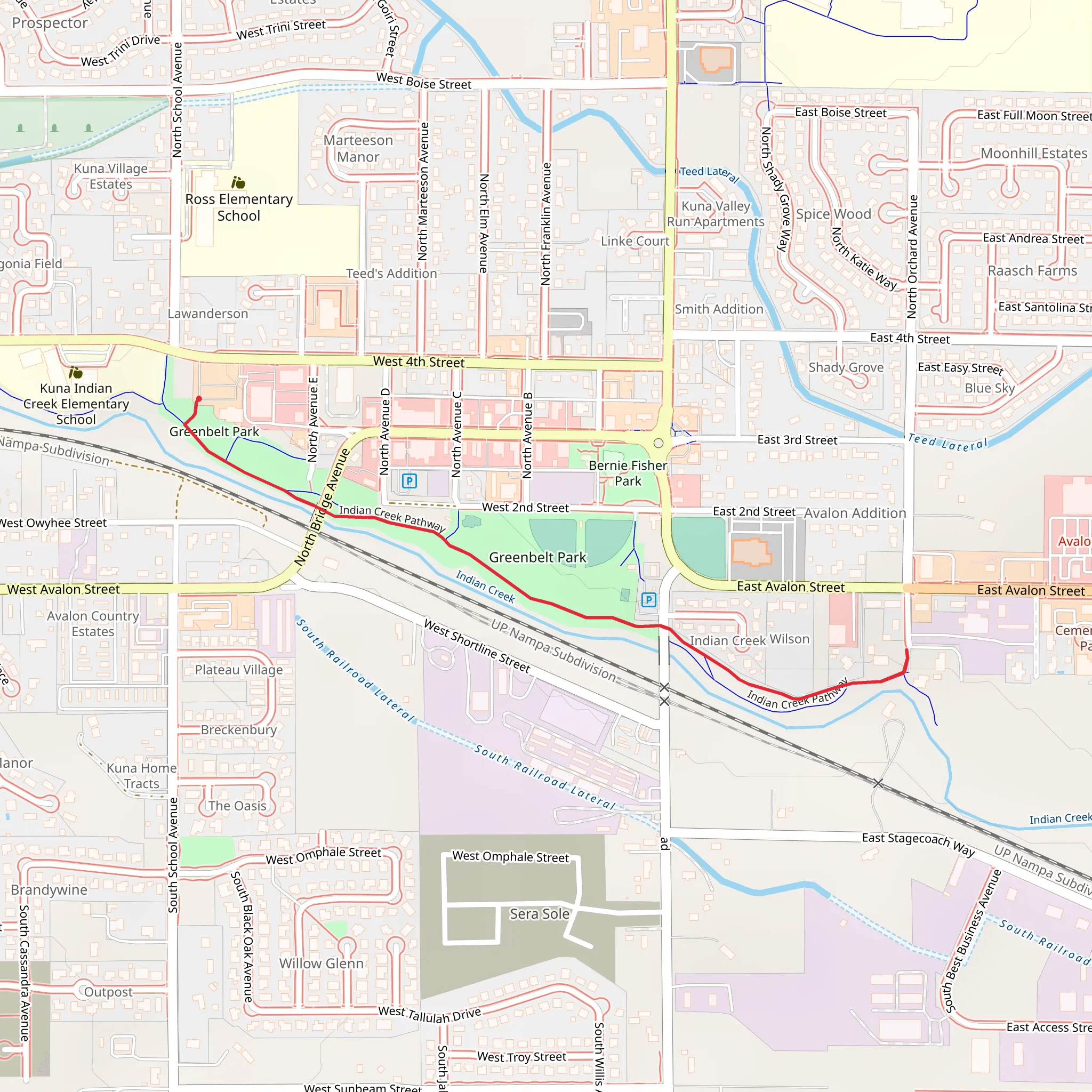 Indian Creek Pathway mobile static map