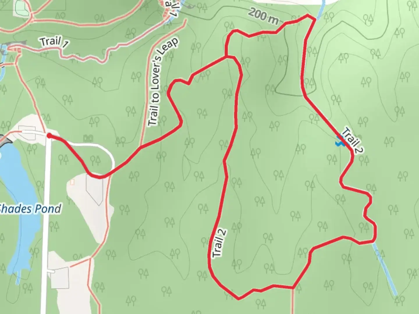 An image depicting the trail Trail 2 Loop and its surrounding area.