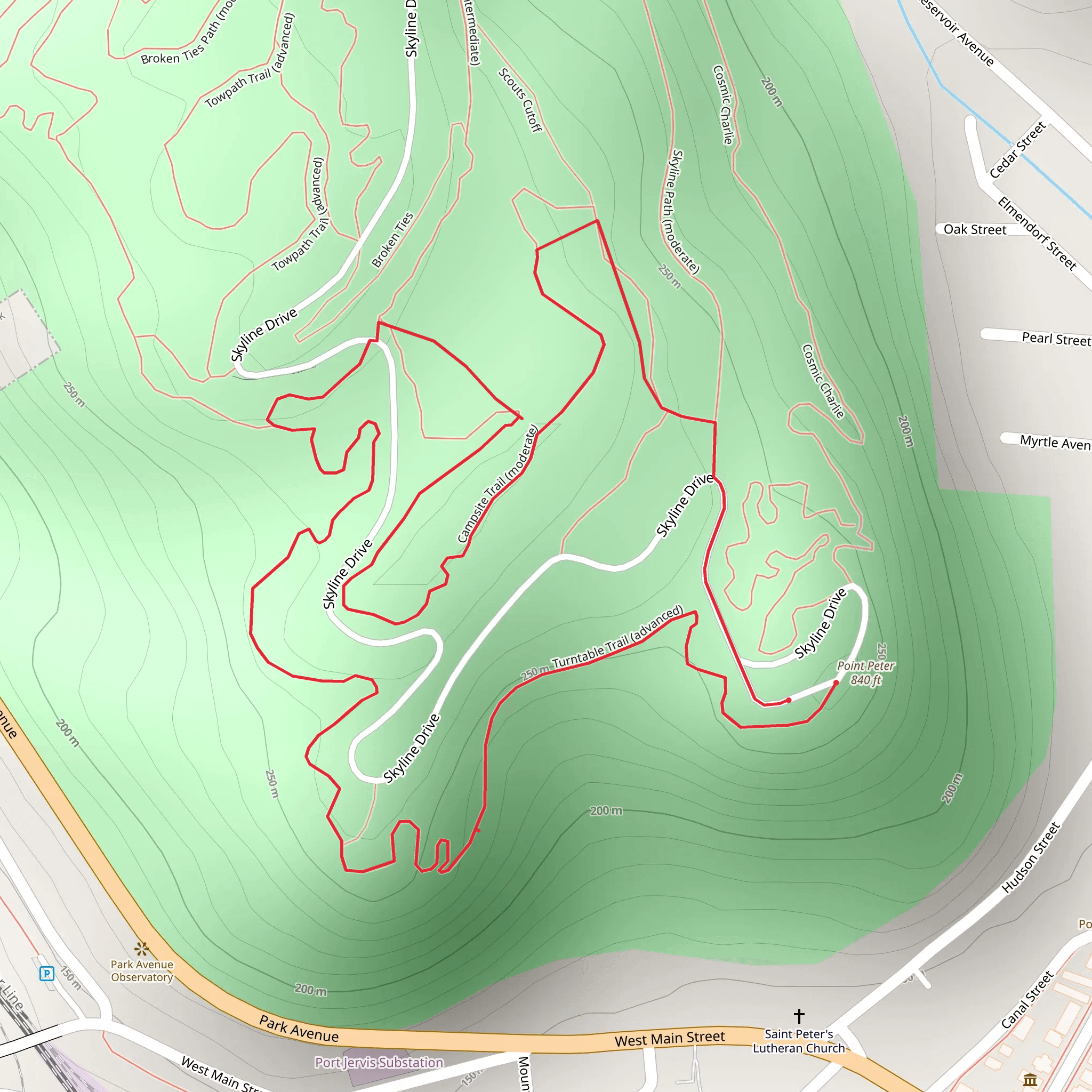 Turntable and Campsite Trail - Peter Point mobile static map