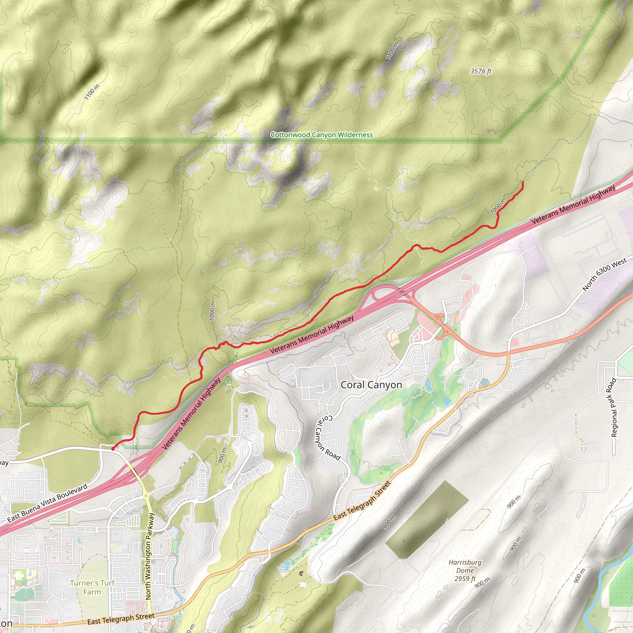 Grapevine Trail and Prospector Trail mobile static map