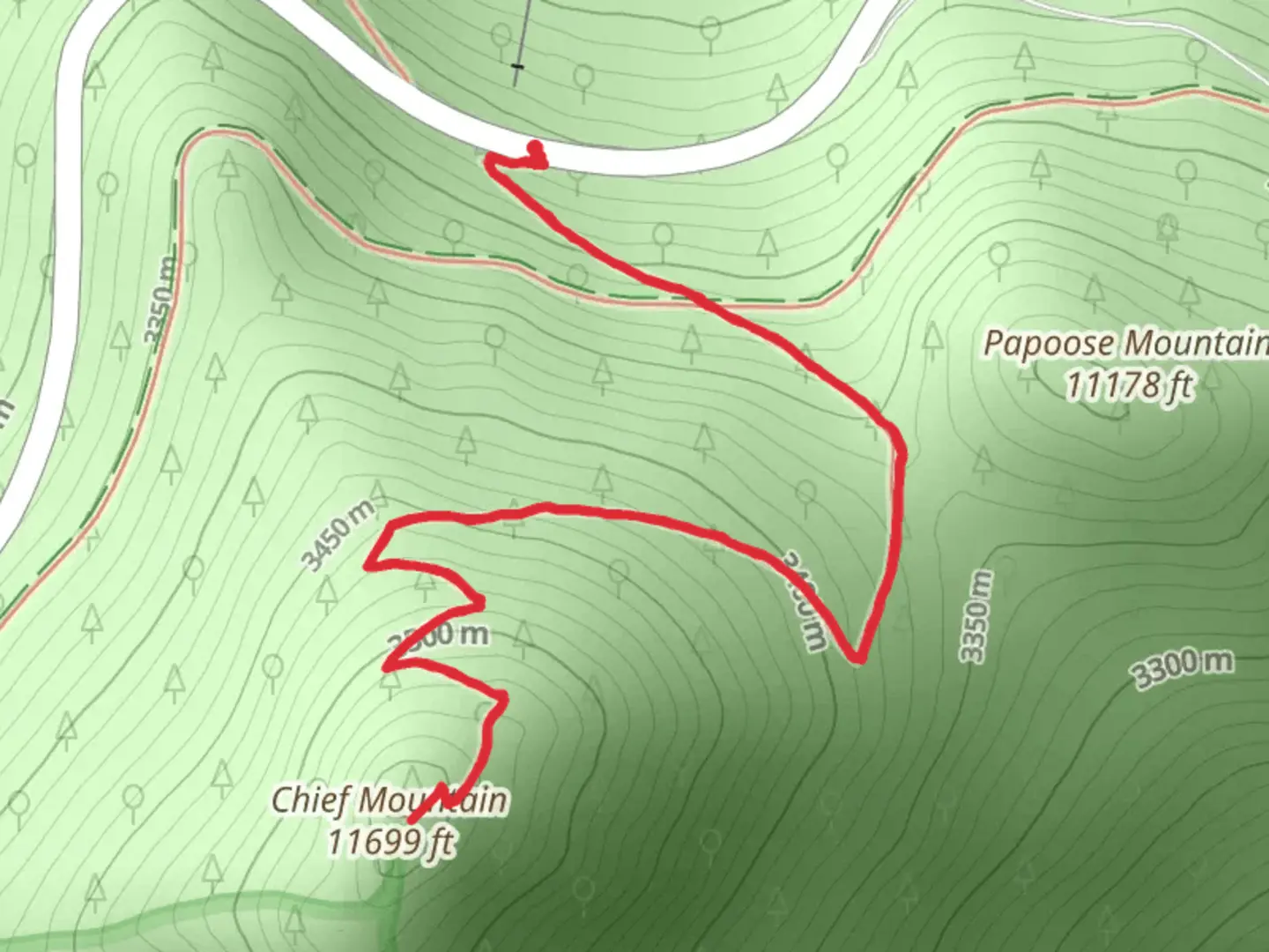 An image depicting the trail Chief Mountain Trail and its surrounding area.