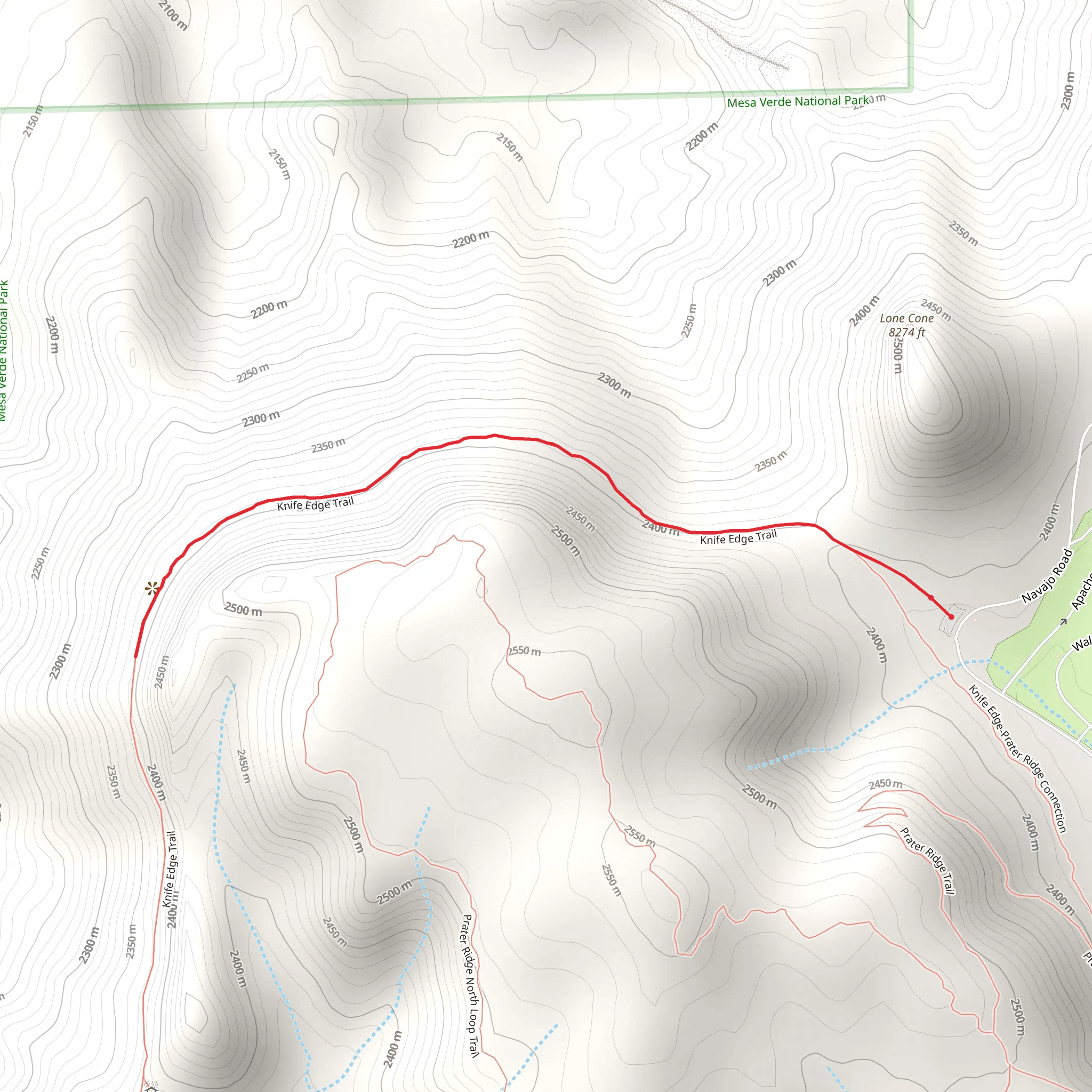 Knife Edge Trail mobile static map