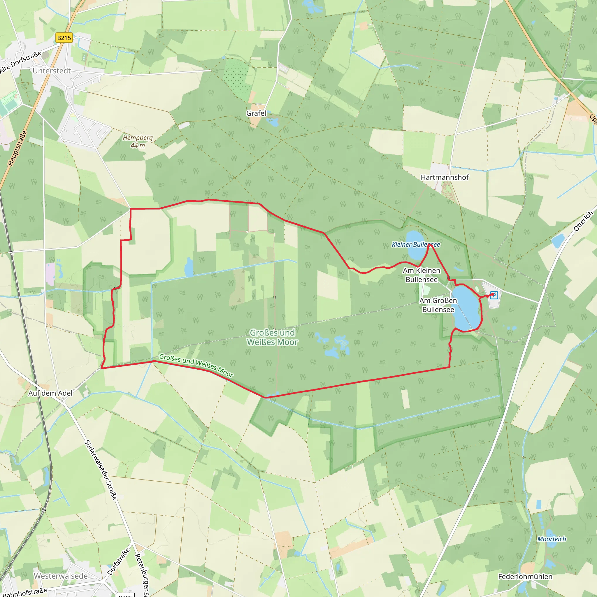 Großer Bullensee via Große Moorroute Rotenburg mobile static map