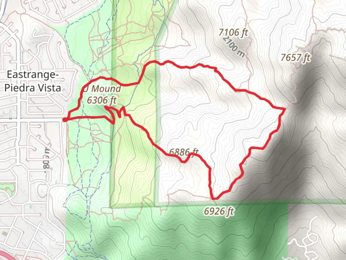 An image depicting the trail Mano Trail Loop and its surrounding area.