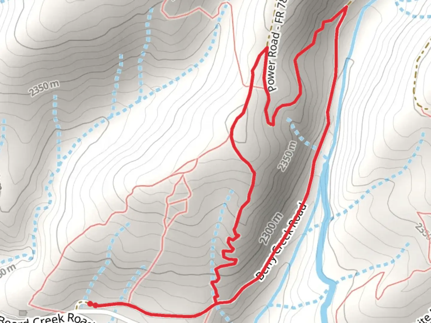 An image depicting the trail Loop beside Berry Creek and its surrounding area.