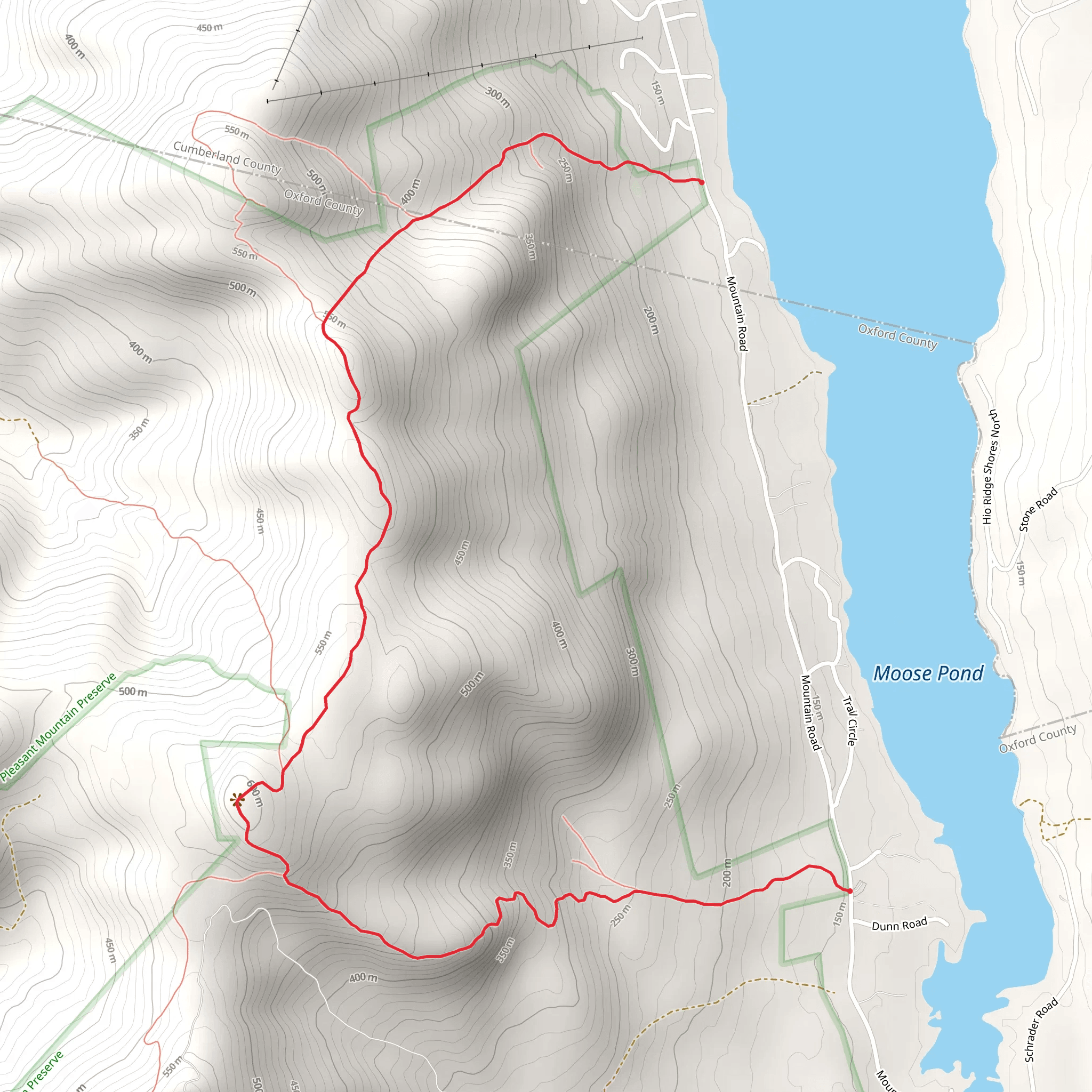 Pleasant Mountain - Moose Pond Trail mobile static map