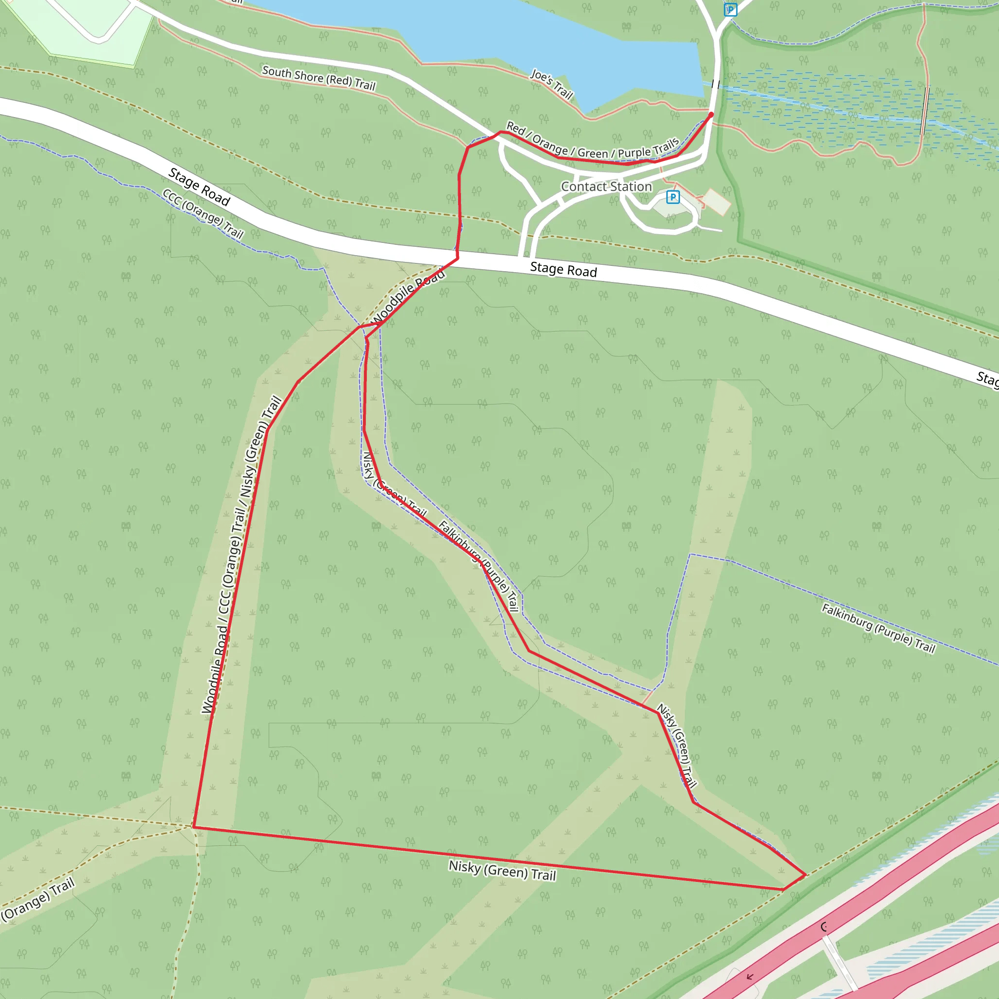 South Shore and Nisky Green Loop Trail mobile static map