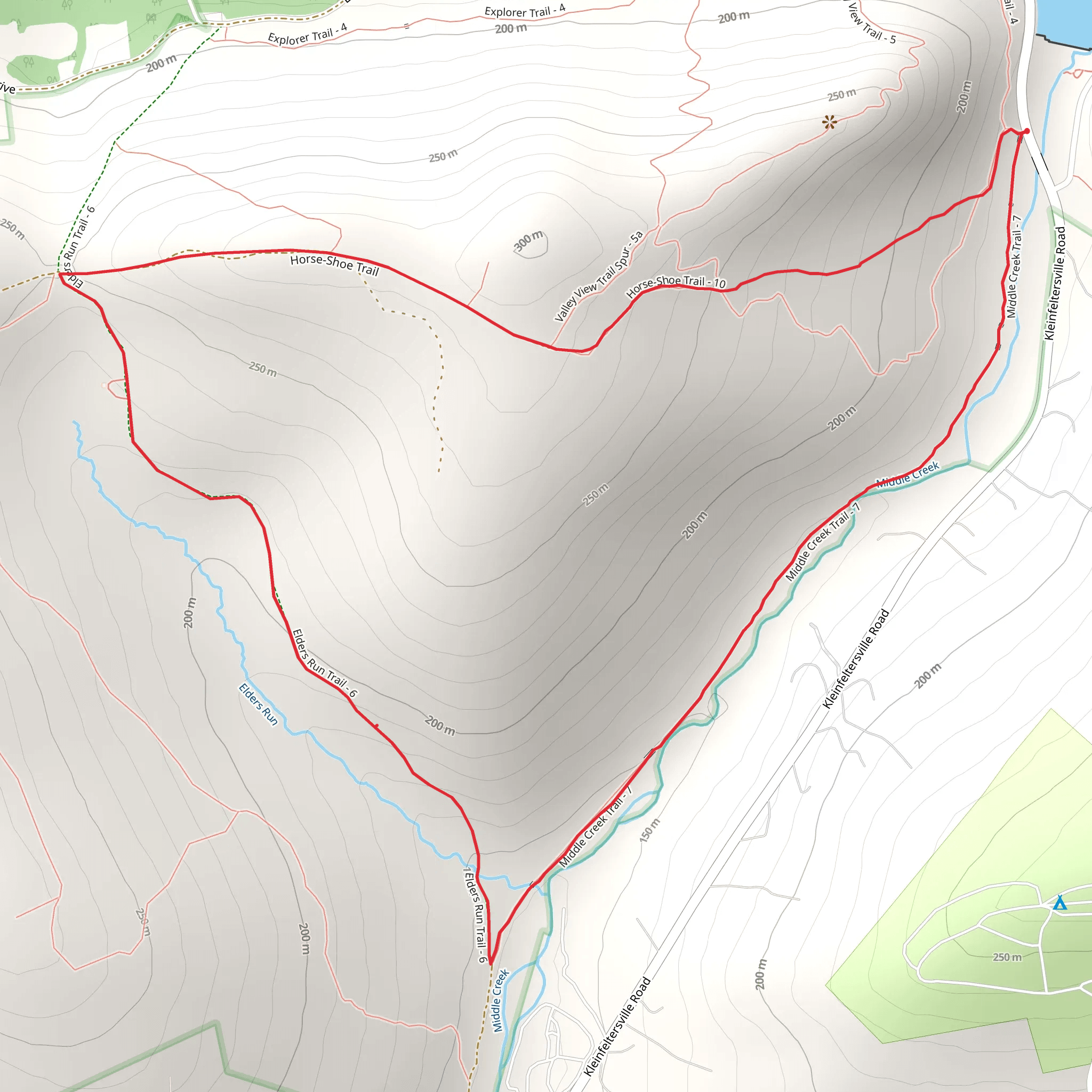 Horse-Shoe Trail and Middle Creek Trail Loop mobile static map