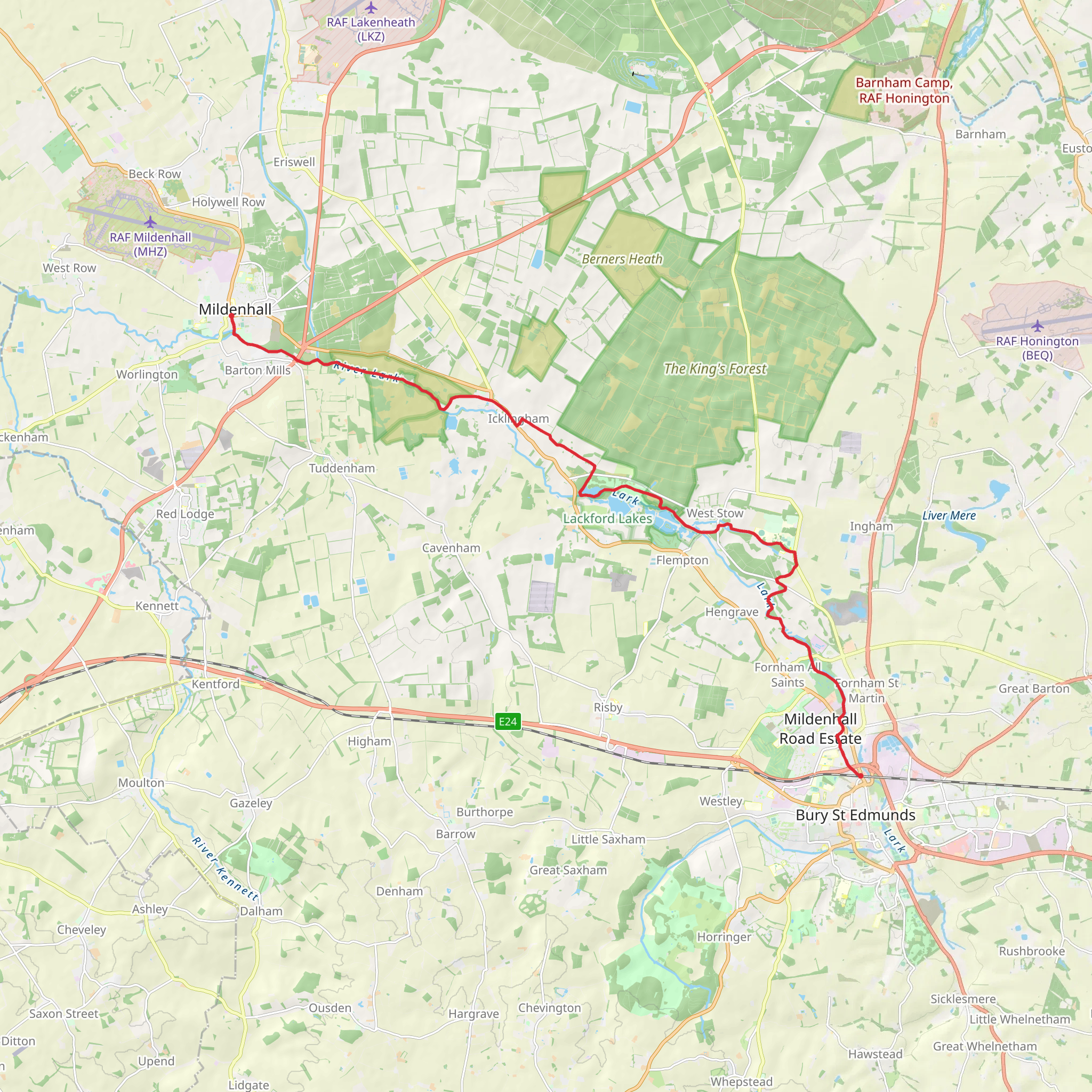 Lark Valley Path mobile static map