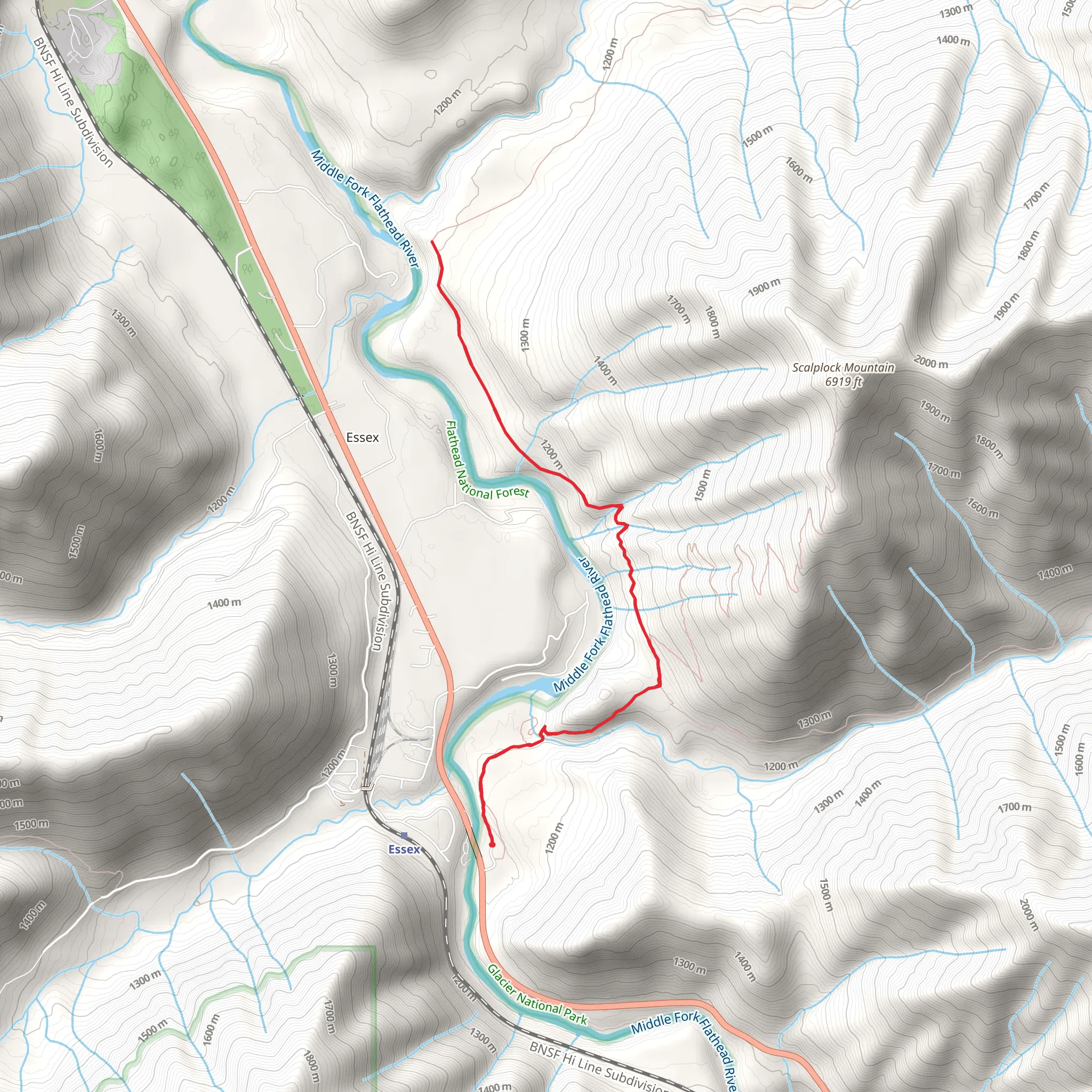South Boundary Trail Out and Back mobile static map