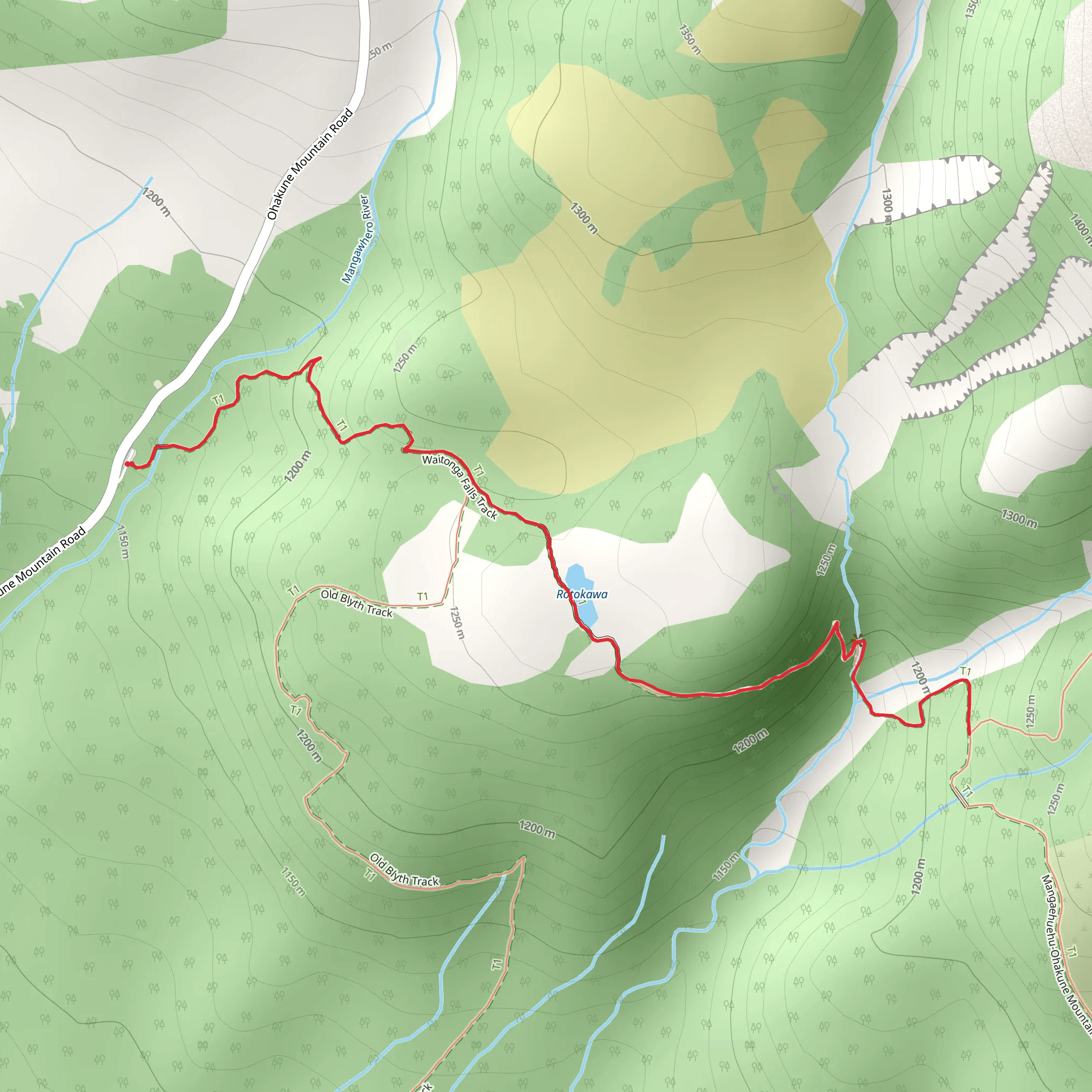 Waitonga Falls Track mobile static map