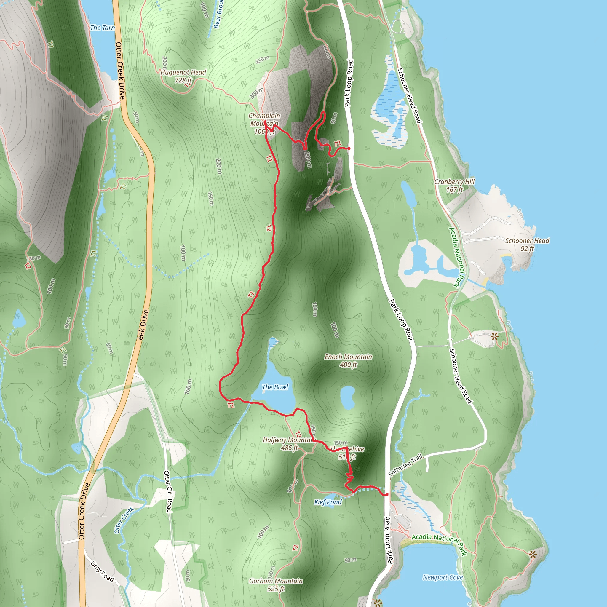 Champlain South Ridge Trail mobile static map