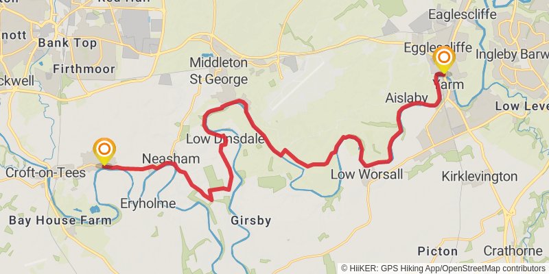 Middleton in Teesdale to Harwich Walk stage 4 Map
