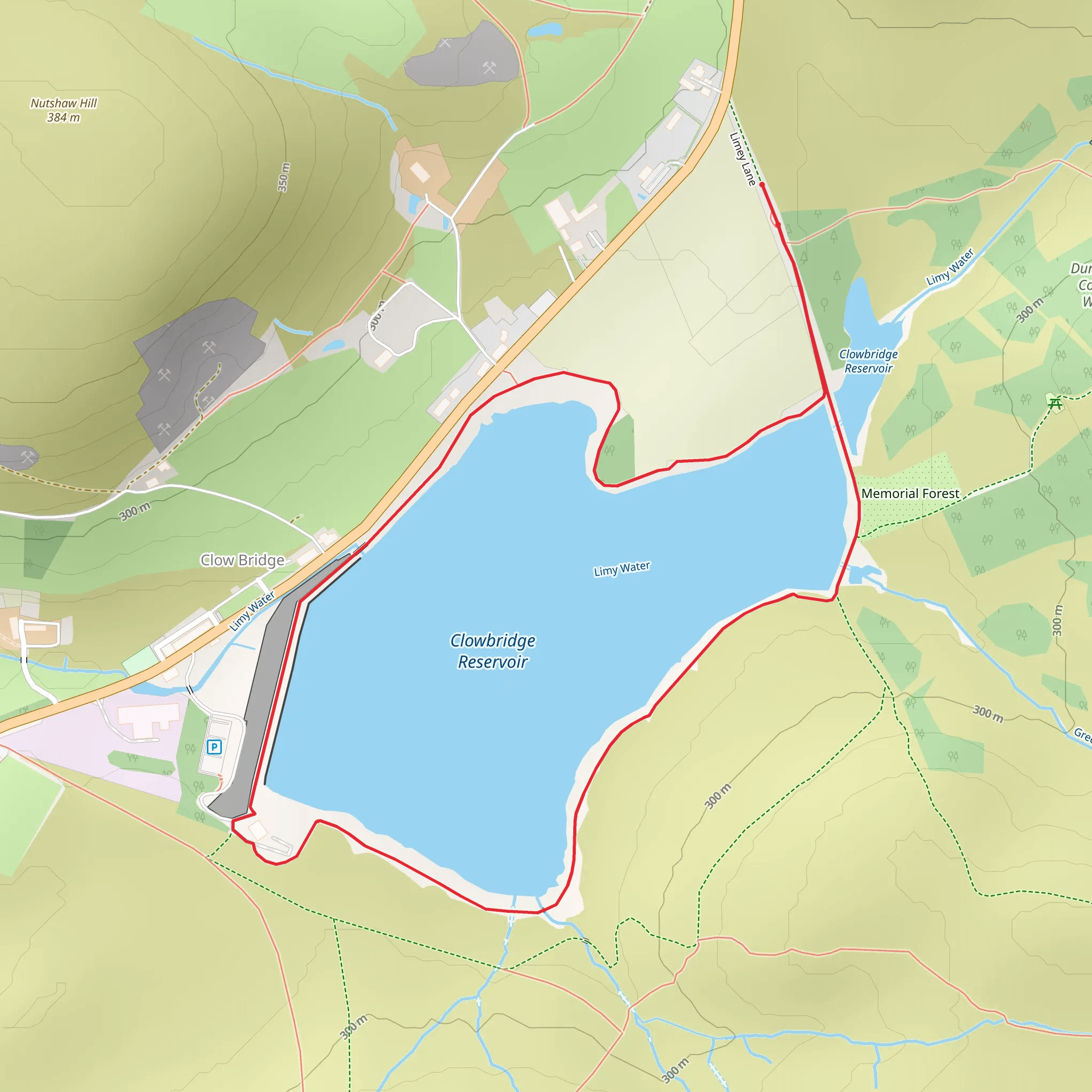 Clowbridge Reservoir Walk mobile static map