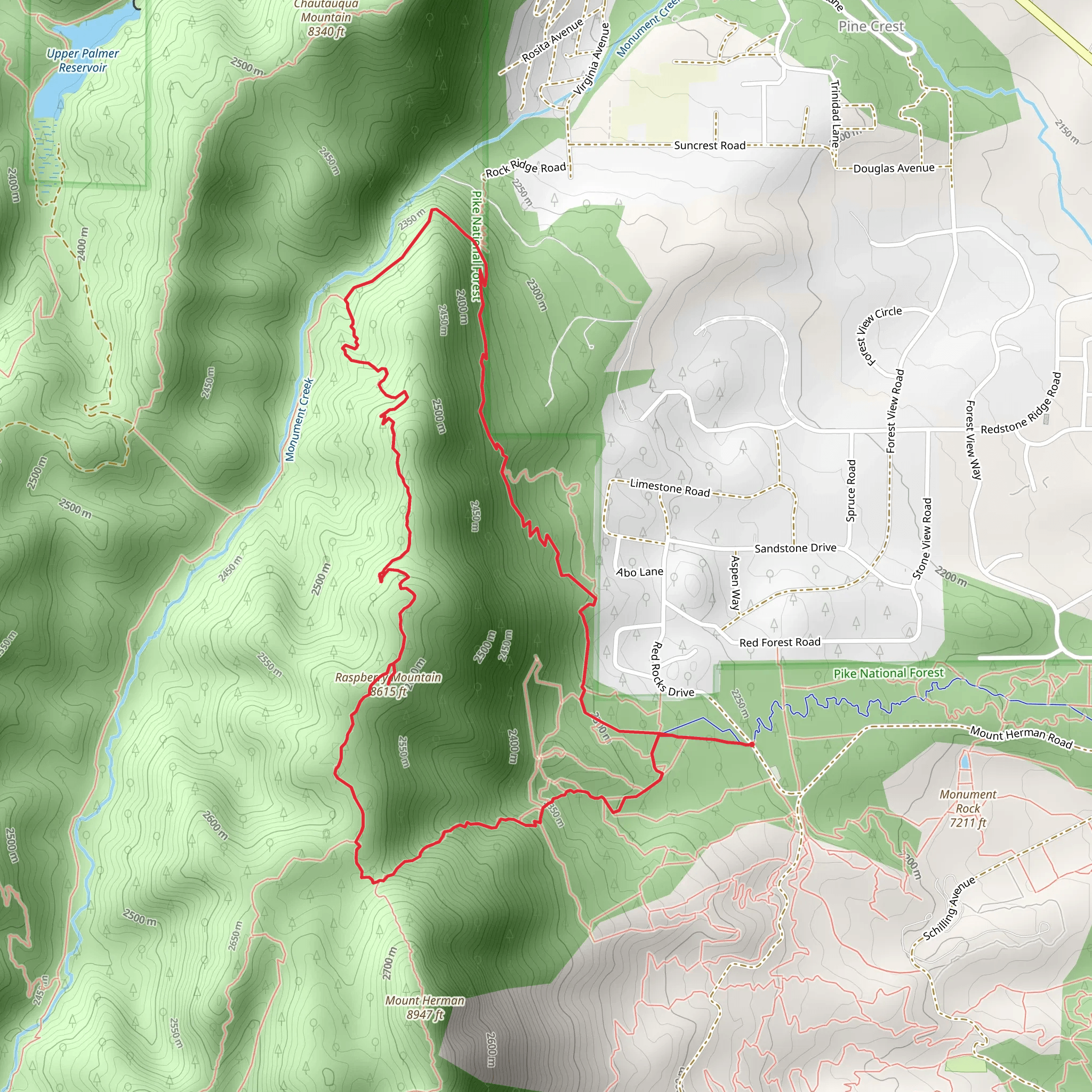 Raspberry Mountain and White Ghost Loop Trail mobile static map