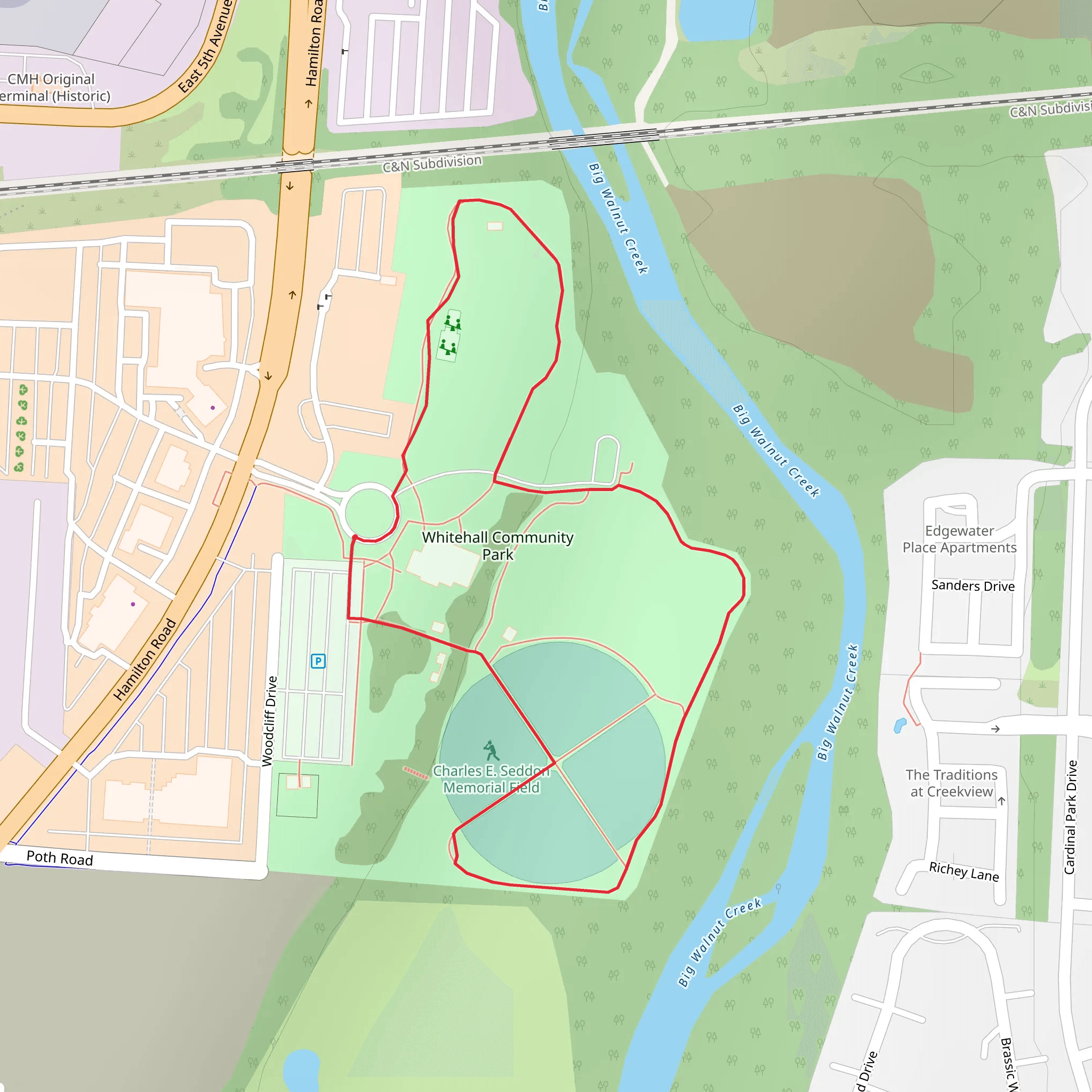 Whitehall Community Park Loop mobile static map