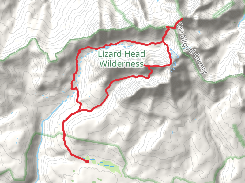 El Diente Peak, Wilson Peak and Navajo Lake via Kilpacker Basin and Navajo Lake Trail
