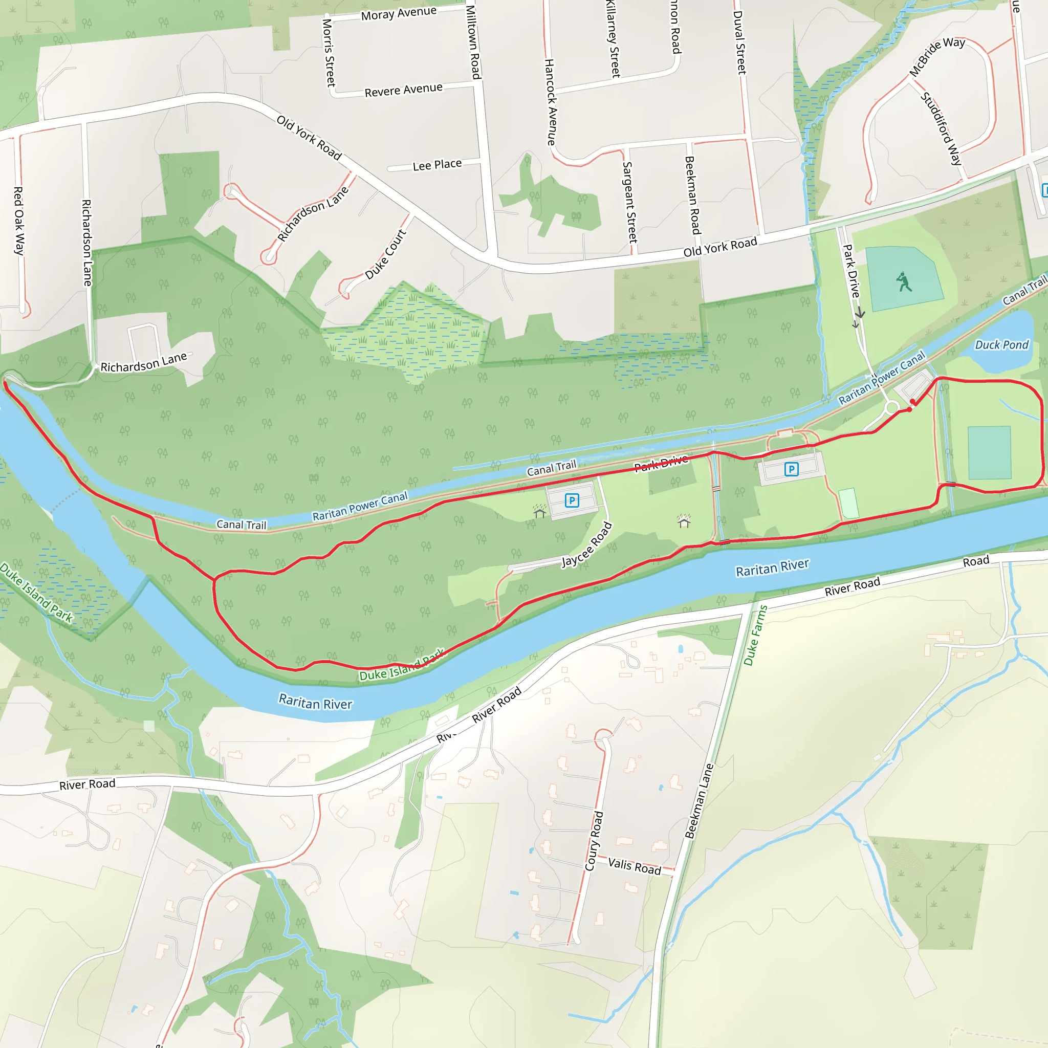 Duke Island and Canal Trail Loop mobile static map