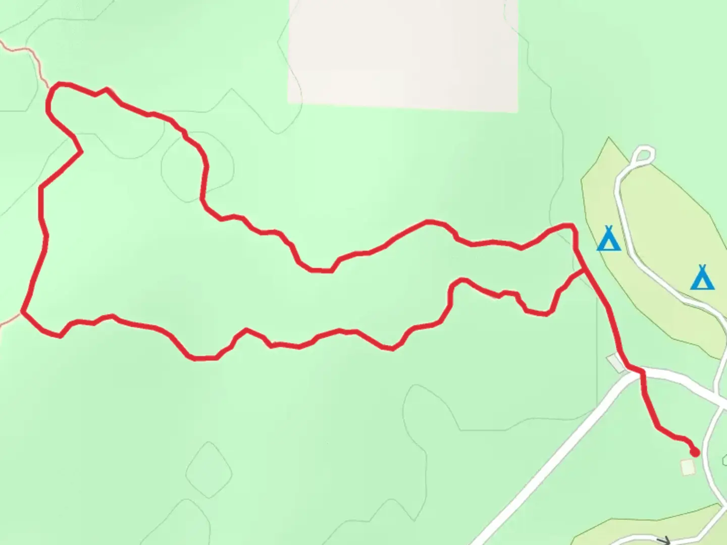 An image depicting the trail Hickory Ridge Loop Trail and its surrounding area.