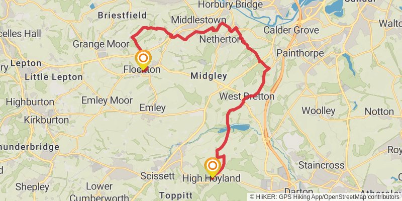 Denby Loop from Upper Cumberworth stage 3 Map