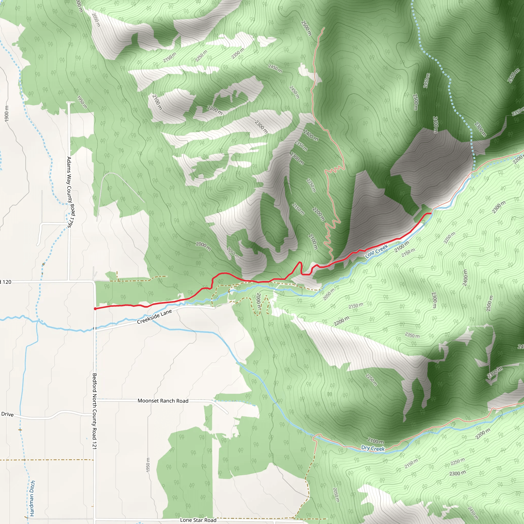 Lost Creek Trail mobile static map